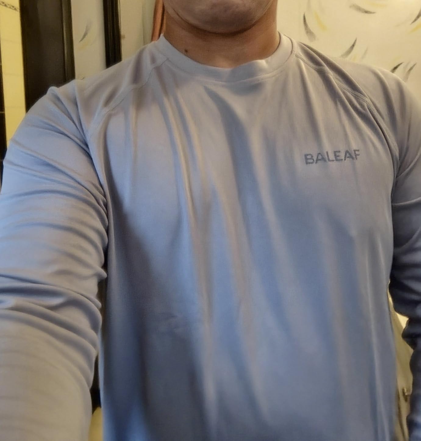 baleaf Men's Sun Protection Shirts UV SPF UPF 50+ Long Sleeve Rash Guard Fishing Running Quick Dry Lightweight - Customer Photo 2