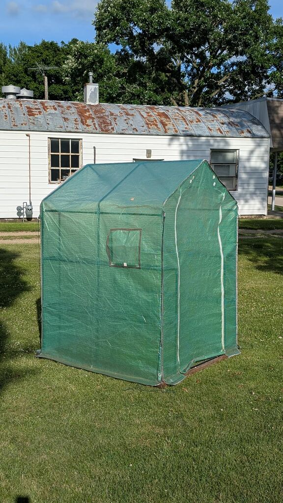 Ohuhu Greenhouse for Outdoors with Screen Windows, 57 x 57 x 76'' Walk in Plant Greenhouses Heavy Duty with Durable PE Cover, 3 Tiers 12 Shelves customer photo 1