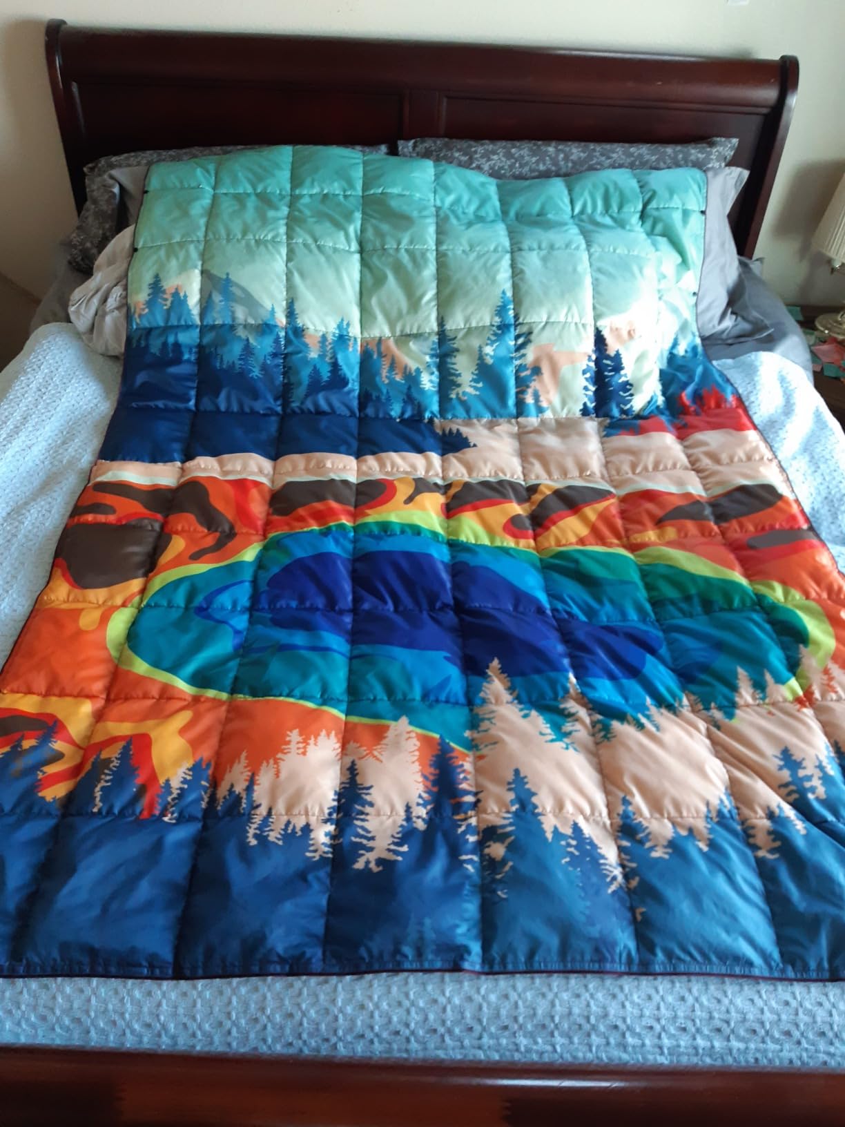 4Monster Down Camping Blanket - Outdoor Travel Quilt Puffy 650 Fill, Packable, Lightweight,Wind & Waterproof | Ideal for Stadium, Backpacking,Picnics, Beach and Hiking - Customer Photo 2