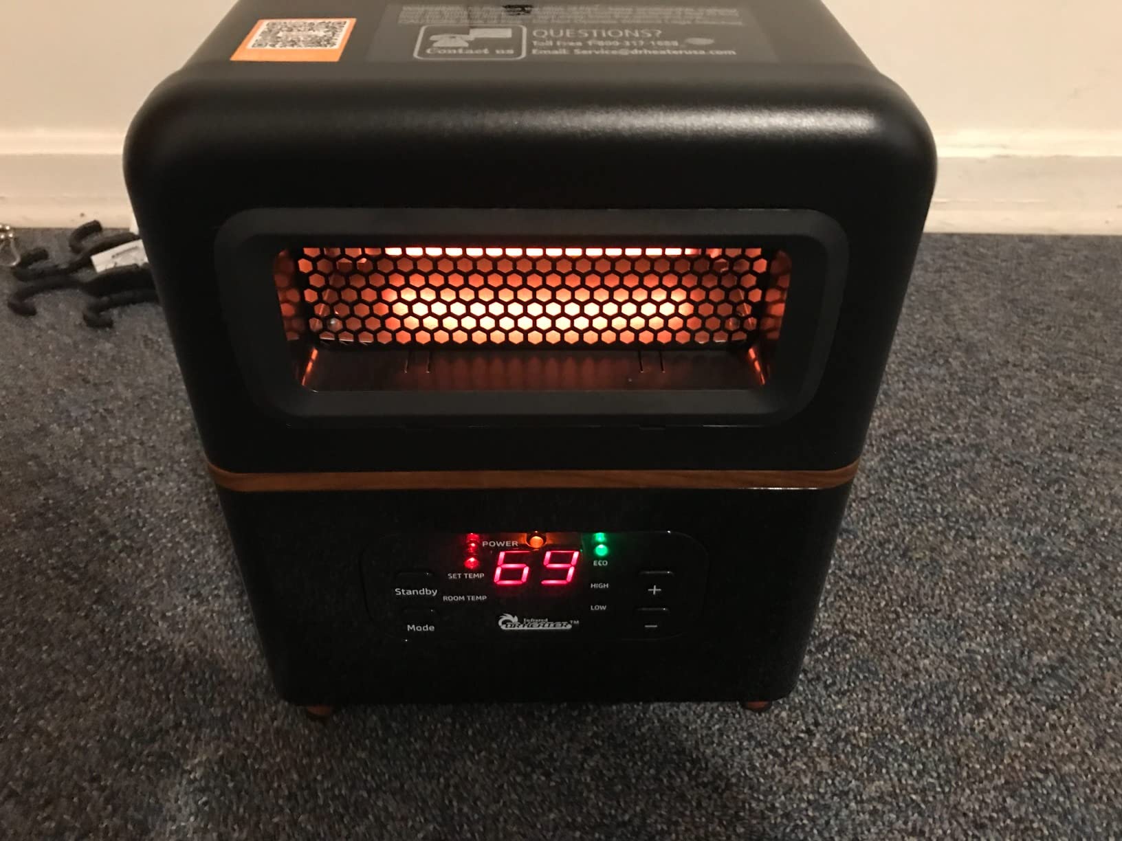 DR. INFRARED HEATER DR-978 New Upgraded Dual Heating Hybrid Portable Infrared Space Heater, 1500W with Remote - Customer Photo 2
