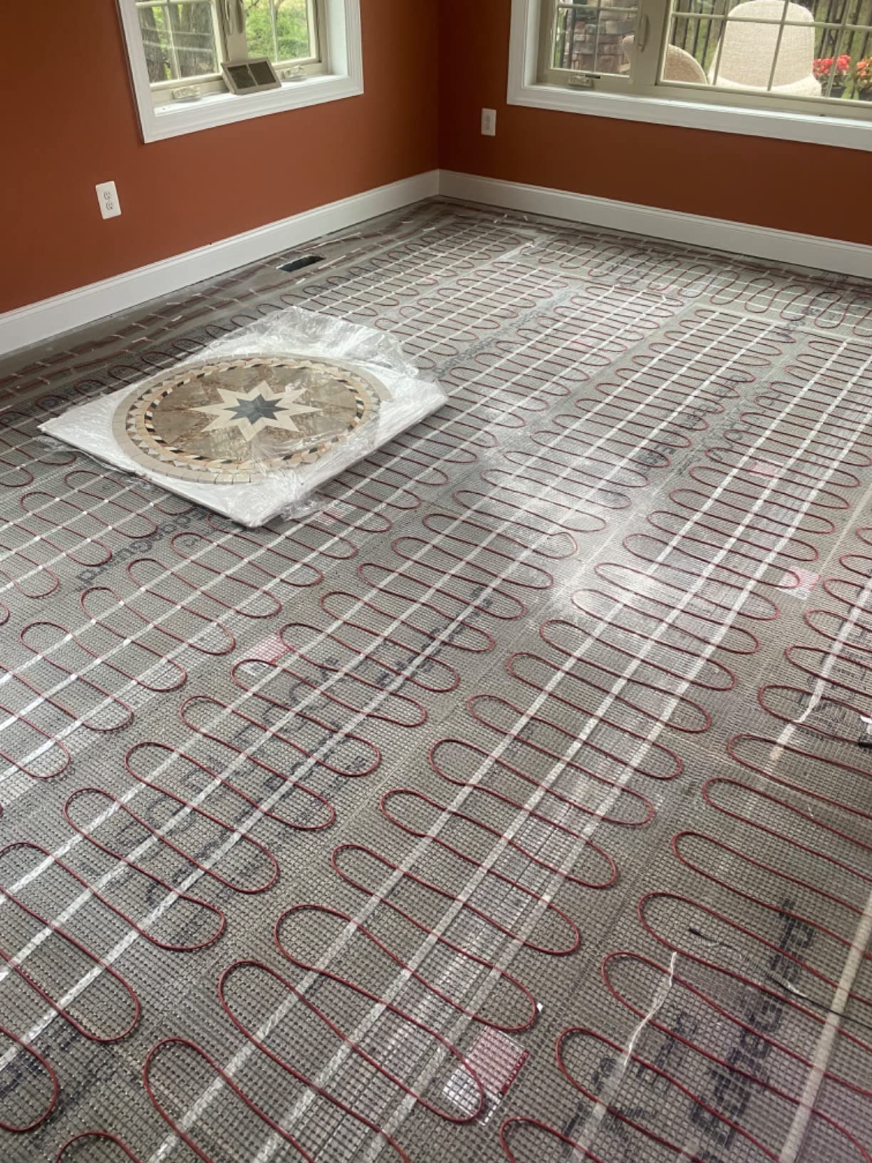 200sqft Floor Heating Mat Kit – 240v Electric Radiant Heated Flooring System – Tile & Laminate Floor Heating System Includes UDG4 Programmable Thermostat w/GFCI, Monitor & Sensor - Customer Photo 1