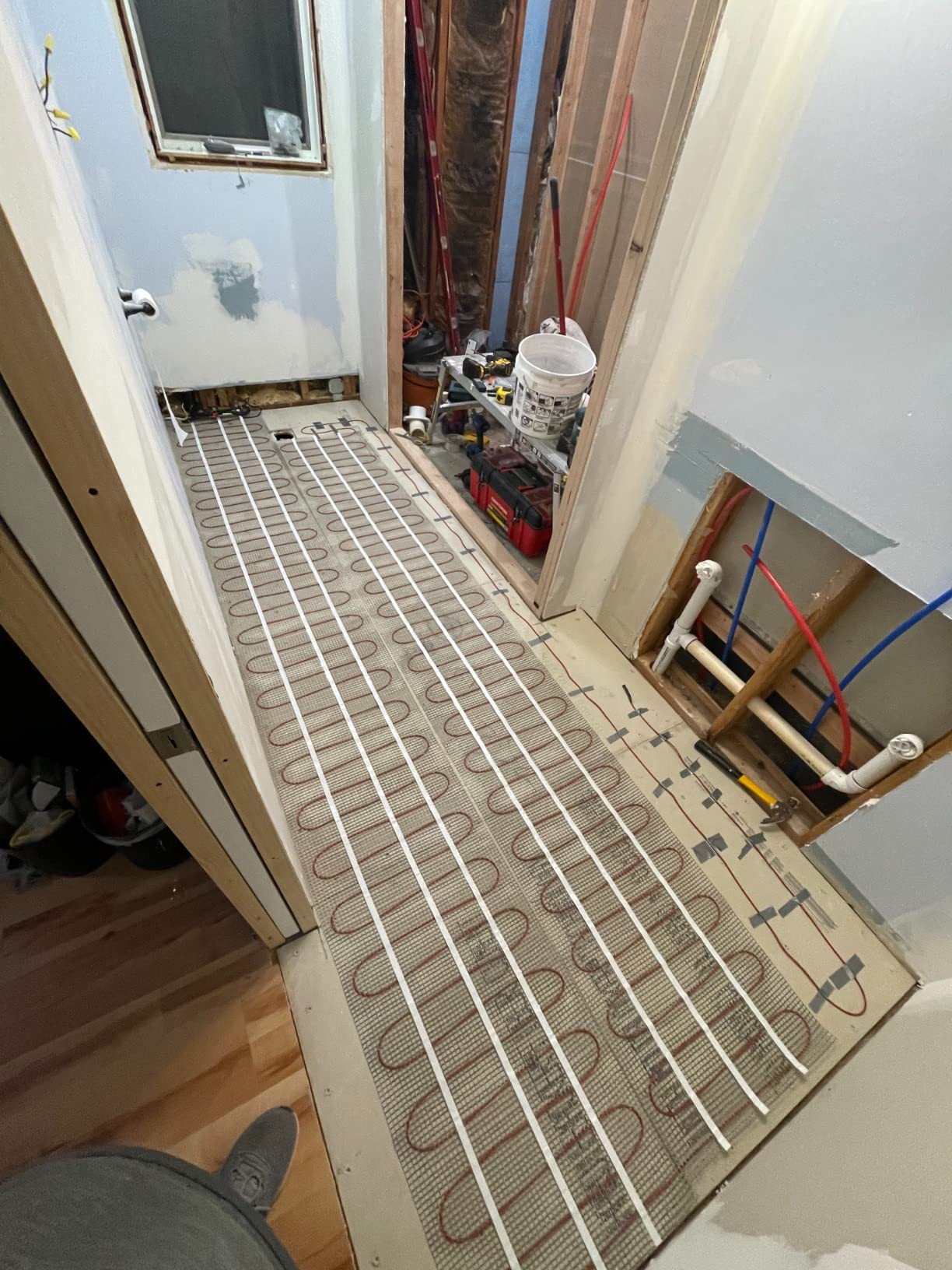 20sqft Floor Heating Mat Kit - 120v in Floor Heating System - Complete Electric Radiant Heated Flooring System Includes Alarm, UDG Programmable Thermostat w/GFCI & Flooring Sensor - Customer Photo 1