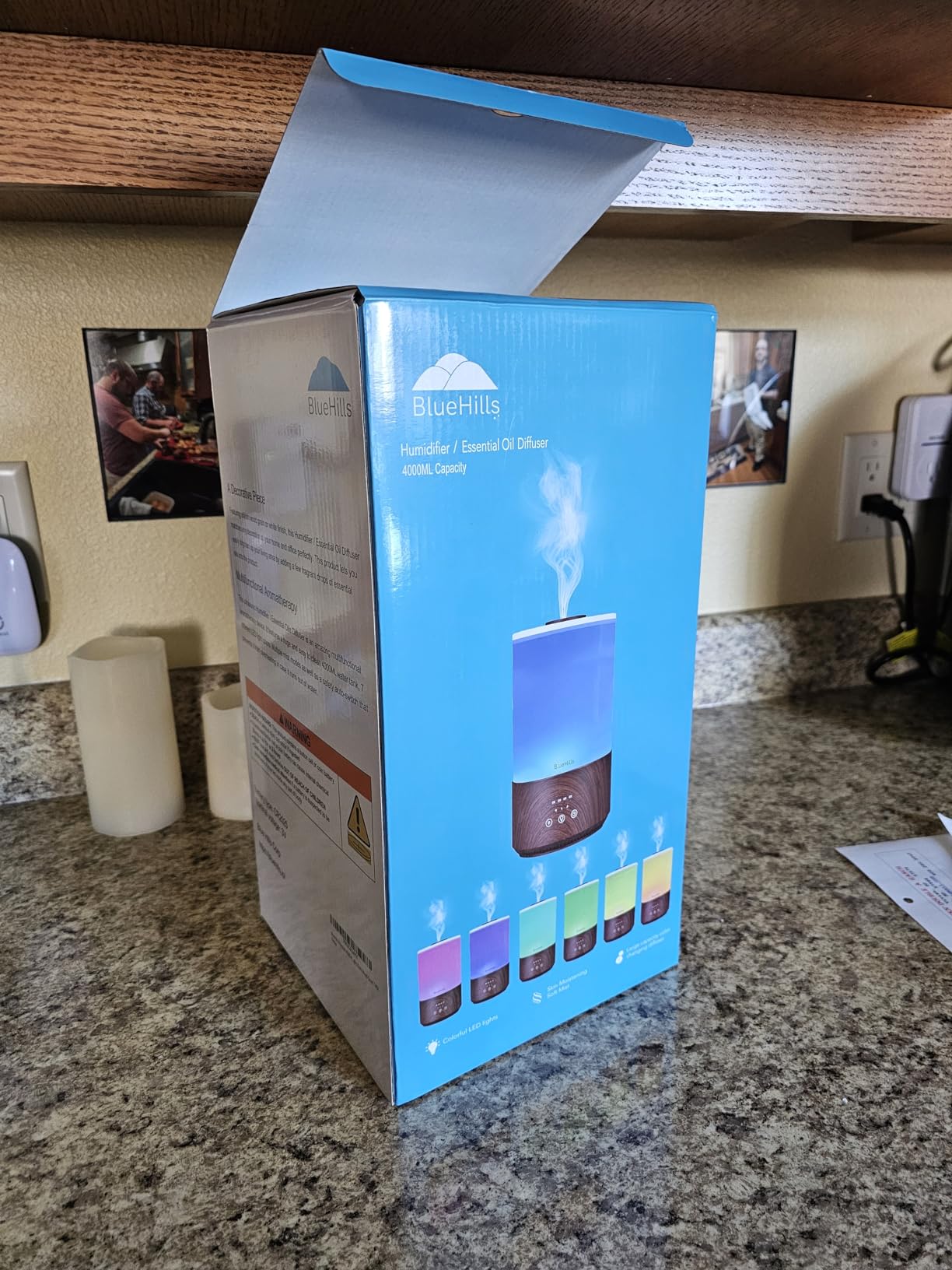 BlueHills Premium 4000 ML XL Essential Oil Diffusers - 70 Hour Run Aromatherapy Diffuser & Air Humidifier Mist for Large Room 7 LED Colors Oil Big Diffuser Essential Oils for Home w/Auto Shut Off E403 - Customer Photo 1