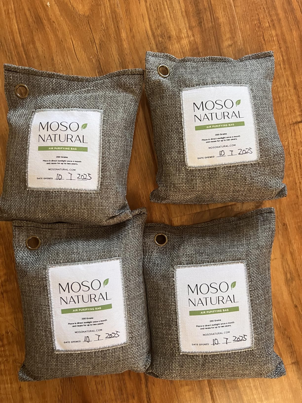 Moso Natural Air Purifying Bag 200g | Premium Bamboo Charcoal Odor Absorber for Home & Car | Closet Odor Eliminator, Small Room Deodorizer & Car Air Freshener | Long Lasting Charcoal Bags Cover 90sqft - Customer Photo 1