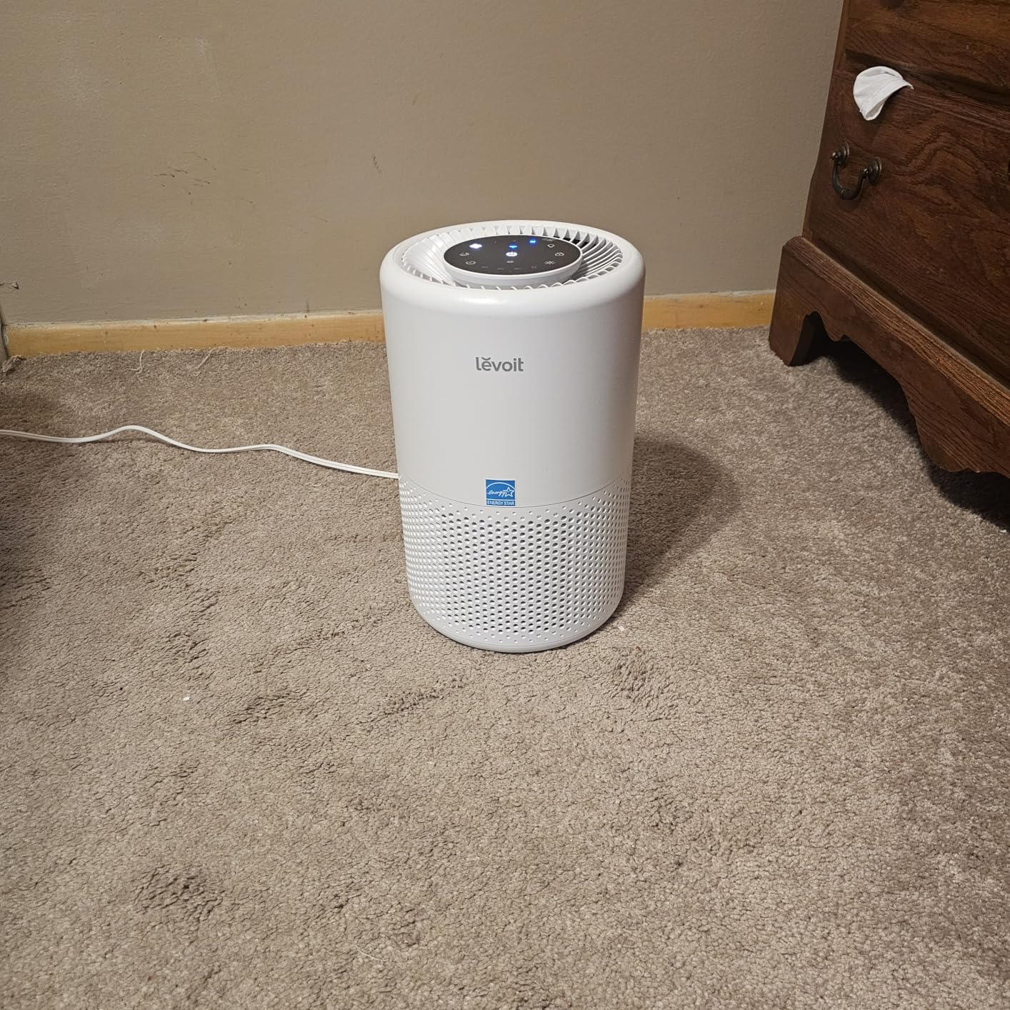 LEVOIT Air Purifier for Home Bedroom Dorm Room, Smart WiFi Alexa Control, AHAM VERIFIDE, 3-in-1 Filter with HEPA Sleep Mode for Allergens, Pollutants, Smoke, Dust, Core 200S-P, White - Customer Photo 1