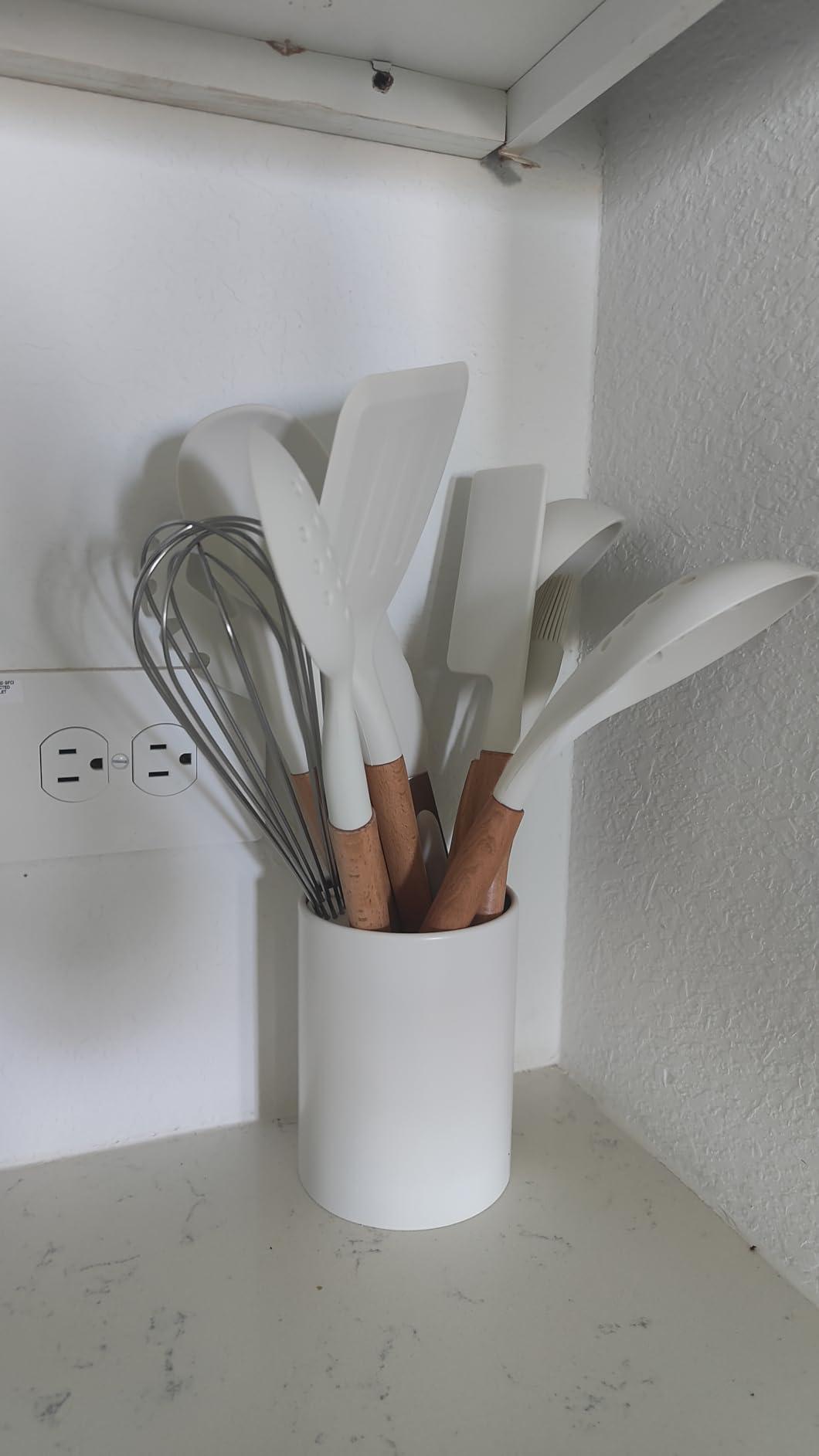 Silicone Cooking Utensils Set White–11Pcs Silicone Spatula Sets for Cooking | Kitchenware Set, BPA-Free Kitchen Utensils Set, White Spatula Set | Non Toxic Cooking Utensils Set with Utensil Holder - Customer Photo 4