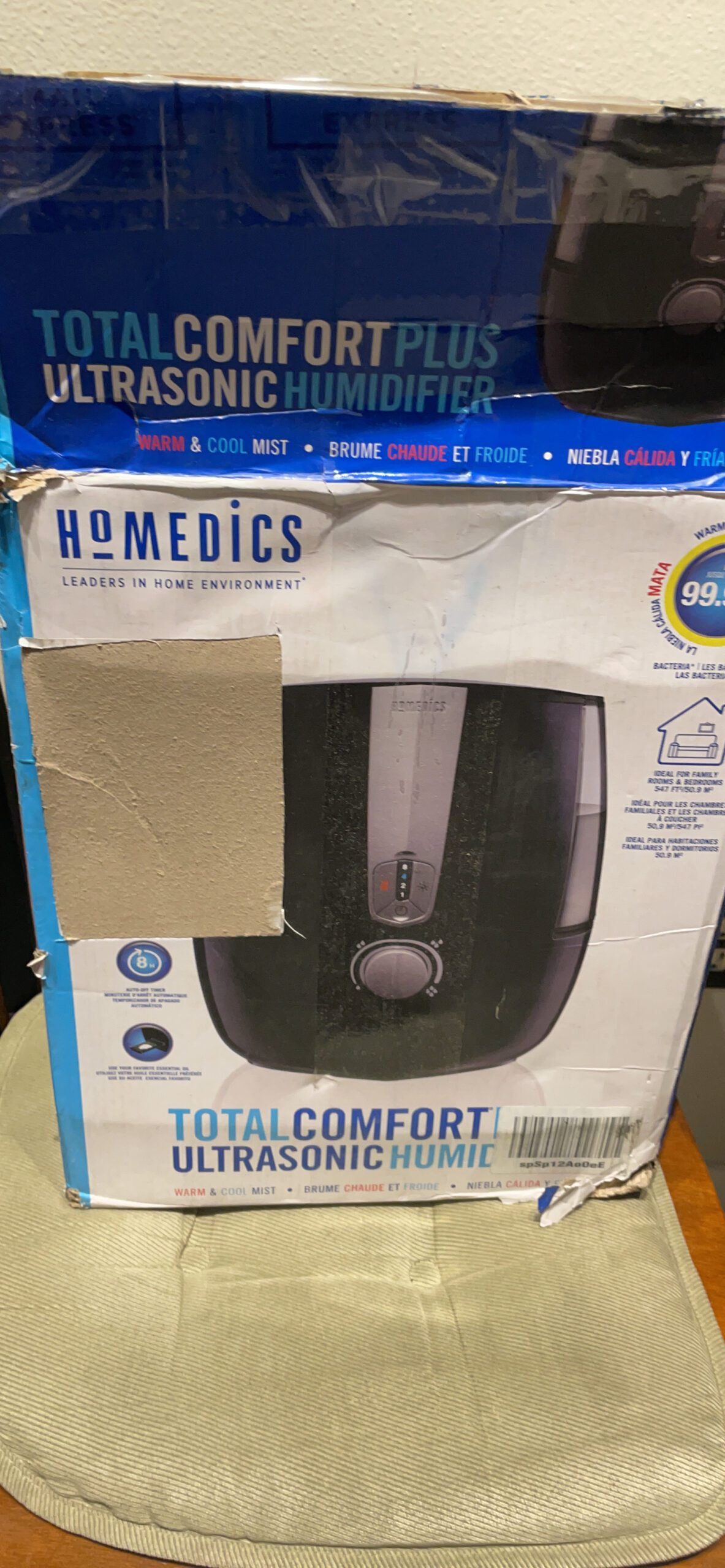 Homedics TotalComfort Plus Humidifier – Large Air Humidifiers for Bedroom, Plants – Top-Fill 5.3L Water Tank with Cool and Warm Mist, Essential Oil Pads, Colored Night-Light, Black - Customer Photo 2