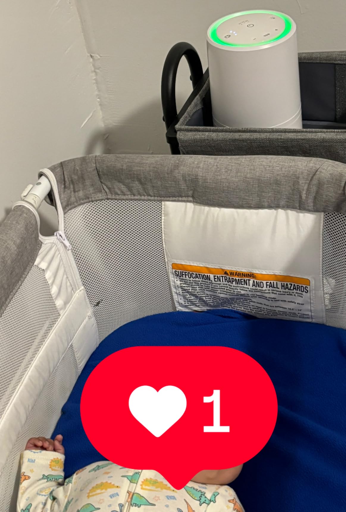 Frida Baby 3-in-1 Baby Air Purifier for Allergy Relief, Sound Machine for Sleeping + Nightlight, HEPA Filter Purifier for Bedroom with 3 Fan Speeds, Easy-Change Filter, Auto-Off Timer - Customer Photo 1