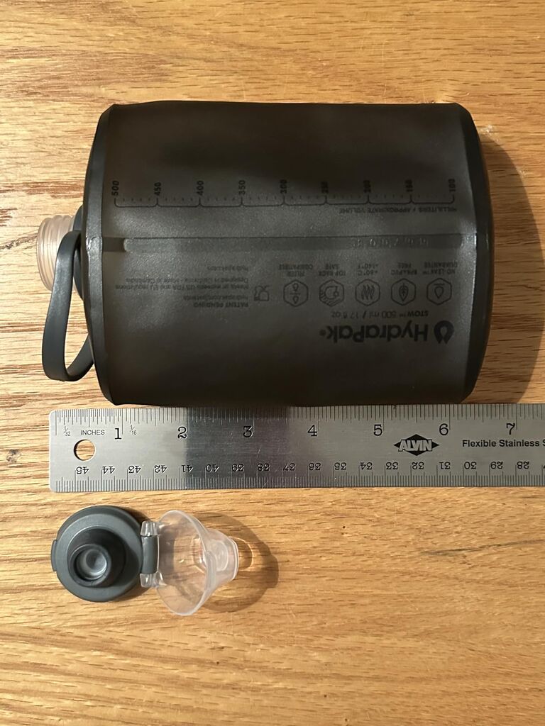HydraPak Stow - Collapsible Backpacking Water Bottle (350ml, 500ml, 1L) - BPA Free, Ultra Light, Spill-Proof Twist Cap Customer Review HydraPak Stow - Collapsible Backpacking Water Bottle (350ml, 500ml, 1L) - BPA Free, Ultra Light, Spill-Proof Twist Cap - Customer Photo 1