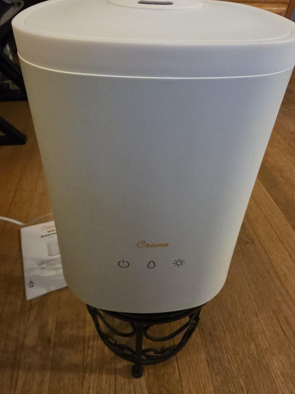 Crane Ultrasonic Warm & Cool Mist Air Humidifier for Bedroom, Top Fill, UV Light, 1.2 Gallon Tank, 500 Sq Ft Coverage, With Remote, Grey - Customer Photo 1