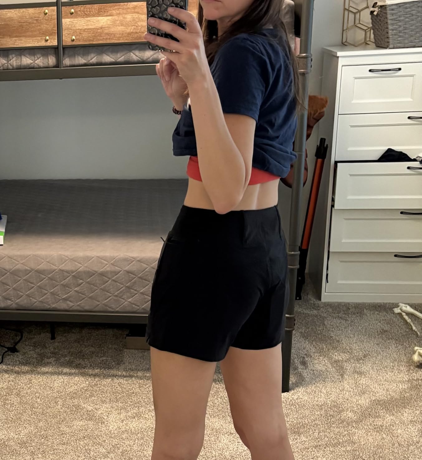 CRZ YOGA Women's Lightweight Mid Rise Hiking Shorts 4'' - Stretch for Athletic Summer Travel Outdoor Golf with Zip Pockets - Customer Photo 3