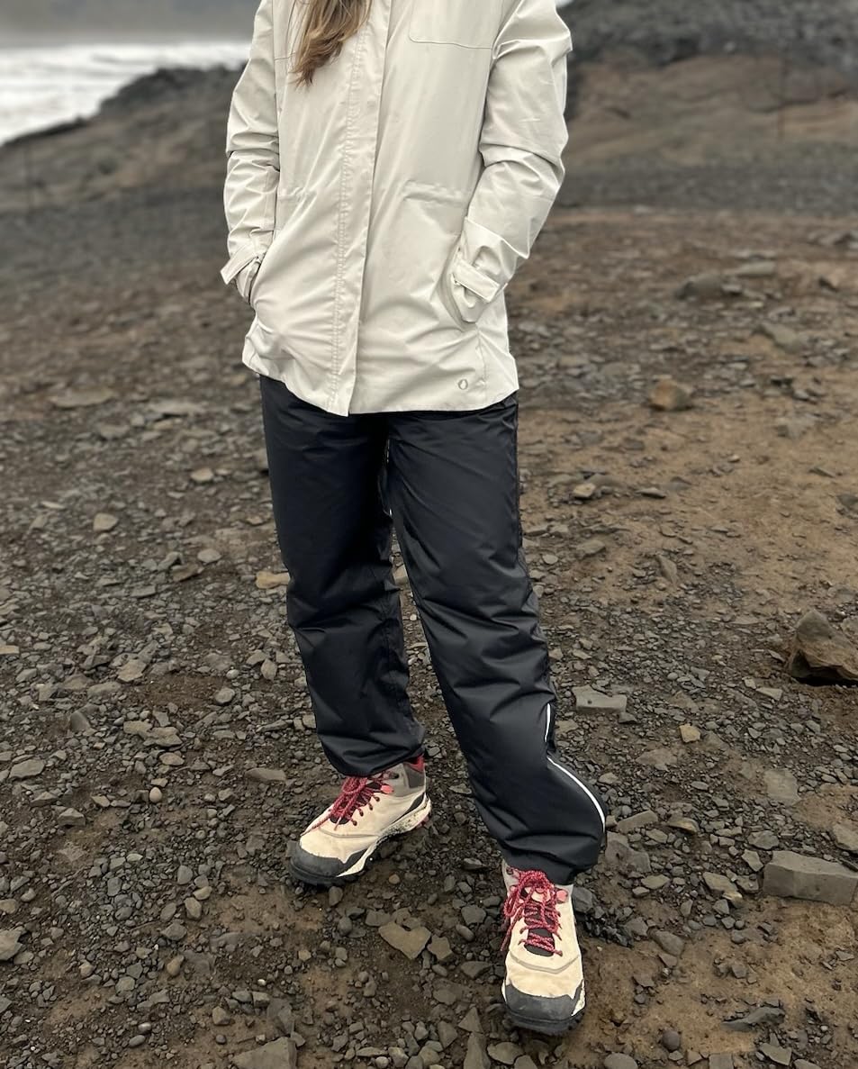 33,000ft Women's Rain Pants, Lightweight Waterproof Rain Over Pants, Windproof Hiking Pants for Outdoor, Fishing, Rainy Day - Customer Photo 2