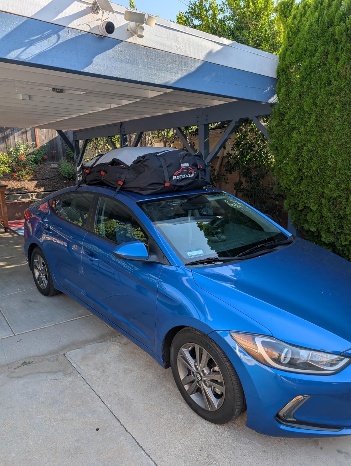 RoofPax 23 cft. Extra Waterproof Rooftop Cargo Carrier Bag, Double Weatherproof Zippers,10 Heavy-Duty Tie-Down Straps fit Cars with/Without a Rack or Side Rails, Safety Hooks Included - Customer Photo 2