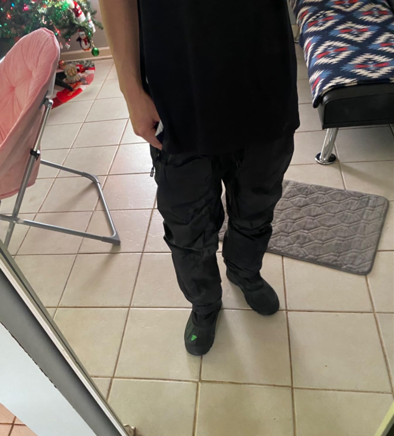 Outdoor Ventures Men's Rain Pants Waterproof Rain Overall Pants Windproof Packable Rain Outdoor Pants for Hiking Fishig Golf - Customer Photo 2