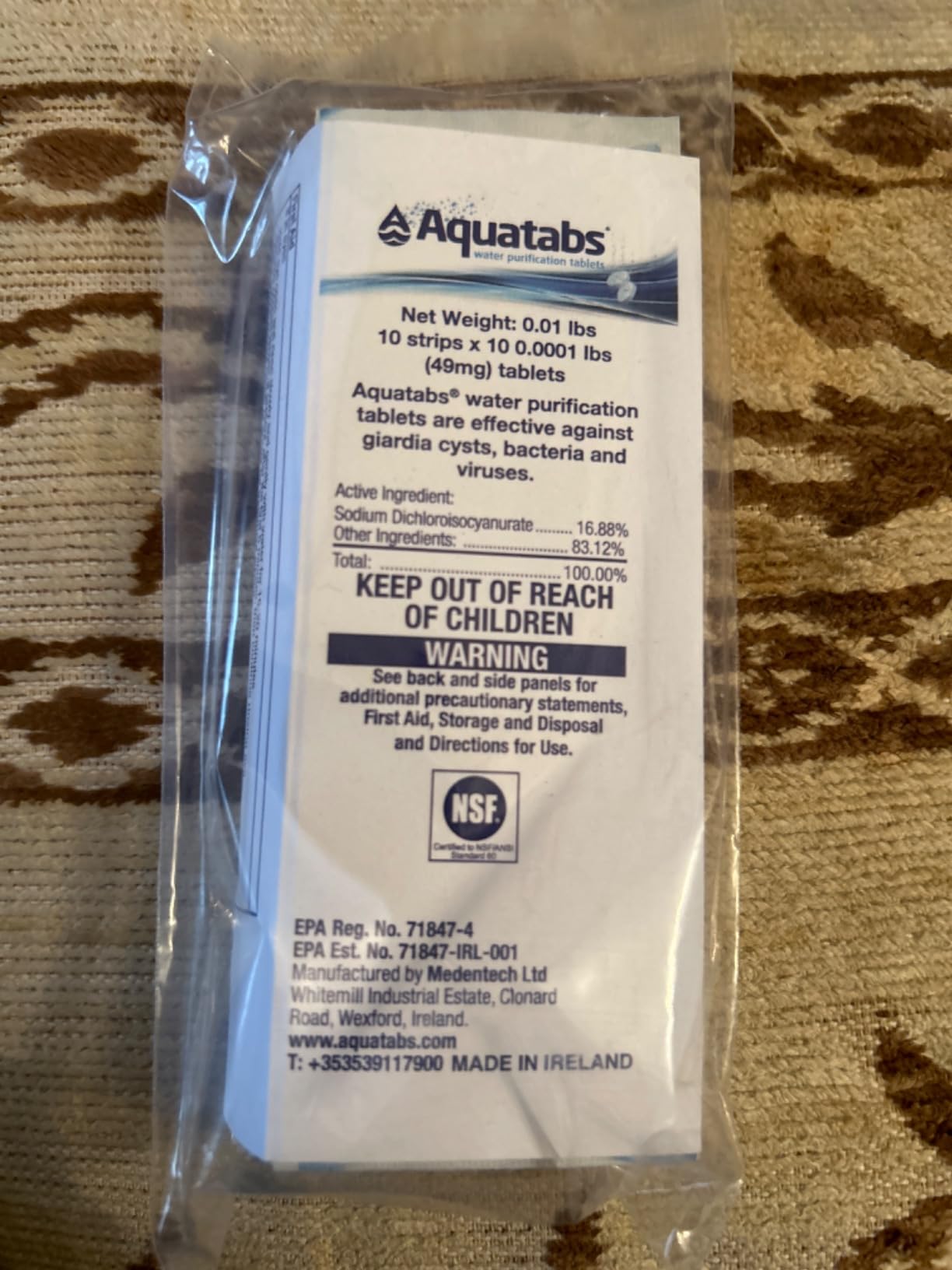 Aquatabs 397mg Water Purification Tablets (100 Pack). Water Filtration System for, Camping, Boating, Emergencies, Survival, RVs, and Marine-Use. Easy to Use Treatment and Disinfection. - Customer Photo 1