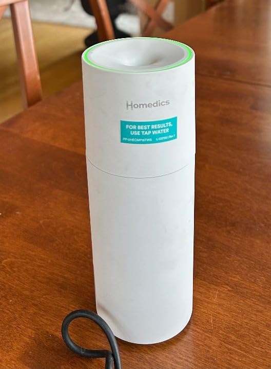 Homedics Portable Humidifier - Small Air Humidifiers for Bedroom, Plants, Office, Travel - Cool Mist Humidifiers, Color-Changing Accent Light, 2 Mist Settings, Black - Customer Photo 1