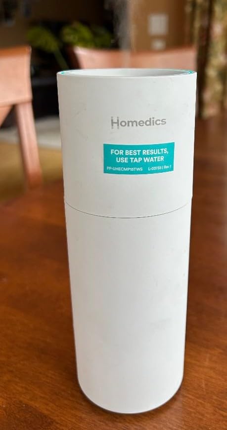 Homedics Portable Humidifier - Small Air Humidifiers for Bedroom, Plants, Office, Travel - Cool Mist Humidifiers, Color-Changing Accent Light, 2 Mist Settings, Black - Customer Photo 2