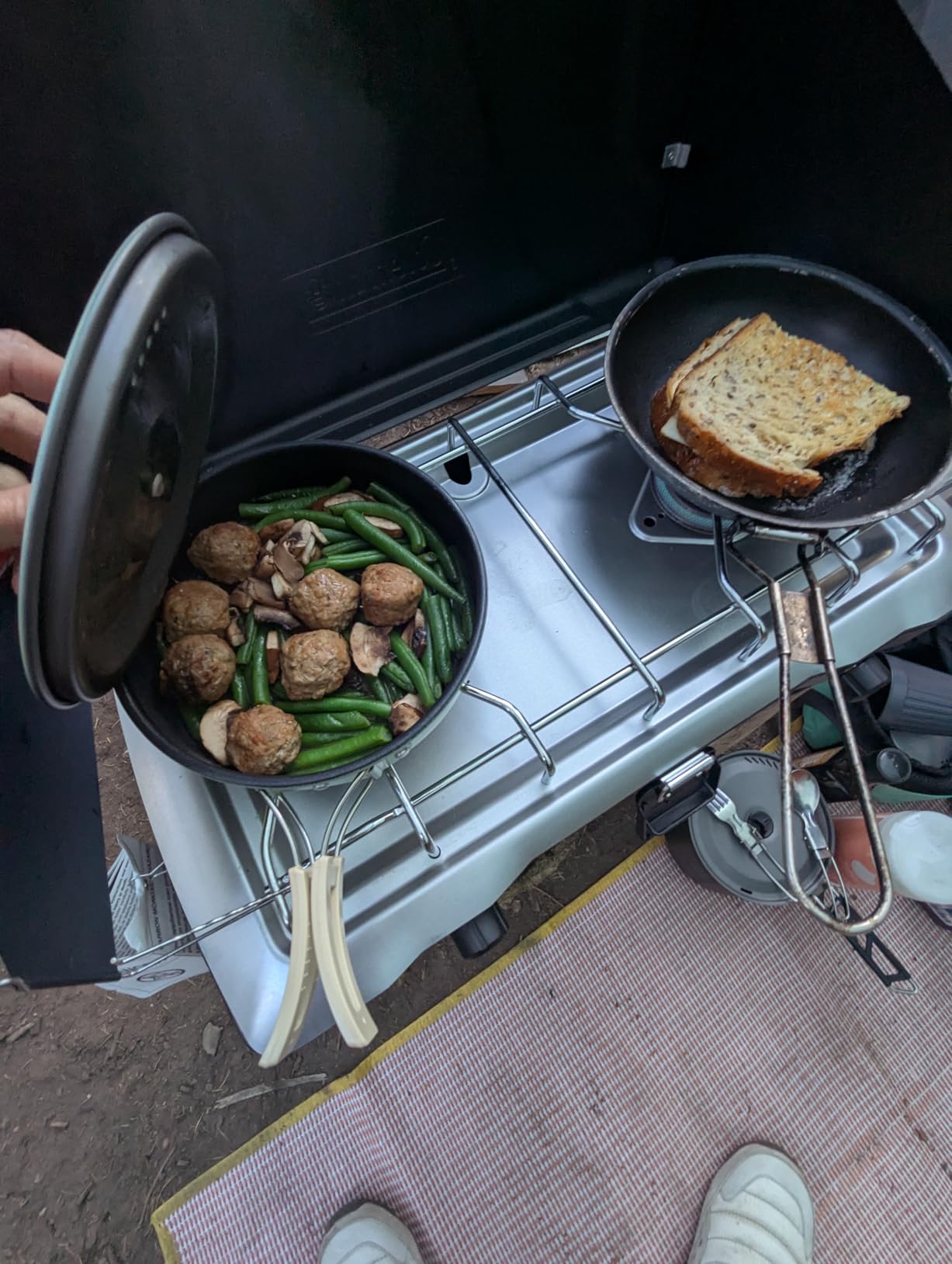 Coleman Triton 2-Burner Propane Stove, Portable Camping Cooktop with 2 Adjustable Burners & Wind Guards, 22,000 BTUs of Power for Camping, Tailgating, Grilling, BBQ, & More - Customer Photo 1