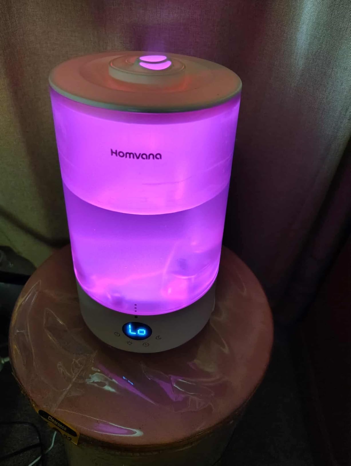 Homvana Humidifiers for Bedroom Home, 3.6 L Cool Mist Top-Fill 34H Super Long Time, Quiet 23dB, Baby Humidifier, Oil Diffuser for Large Room, Plants, Nursery, Office BPA FREE, 7 Color Light Ultrasonic - Customer Photo 2