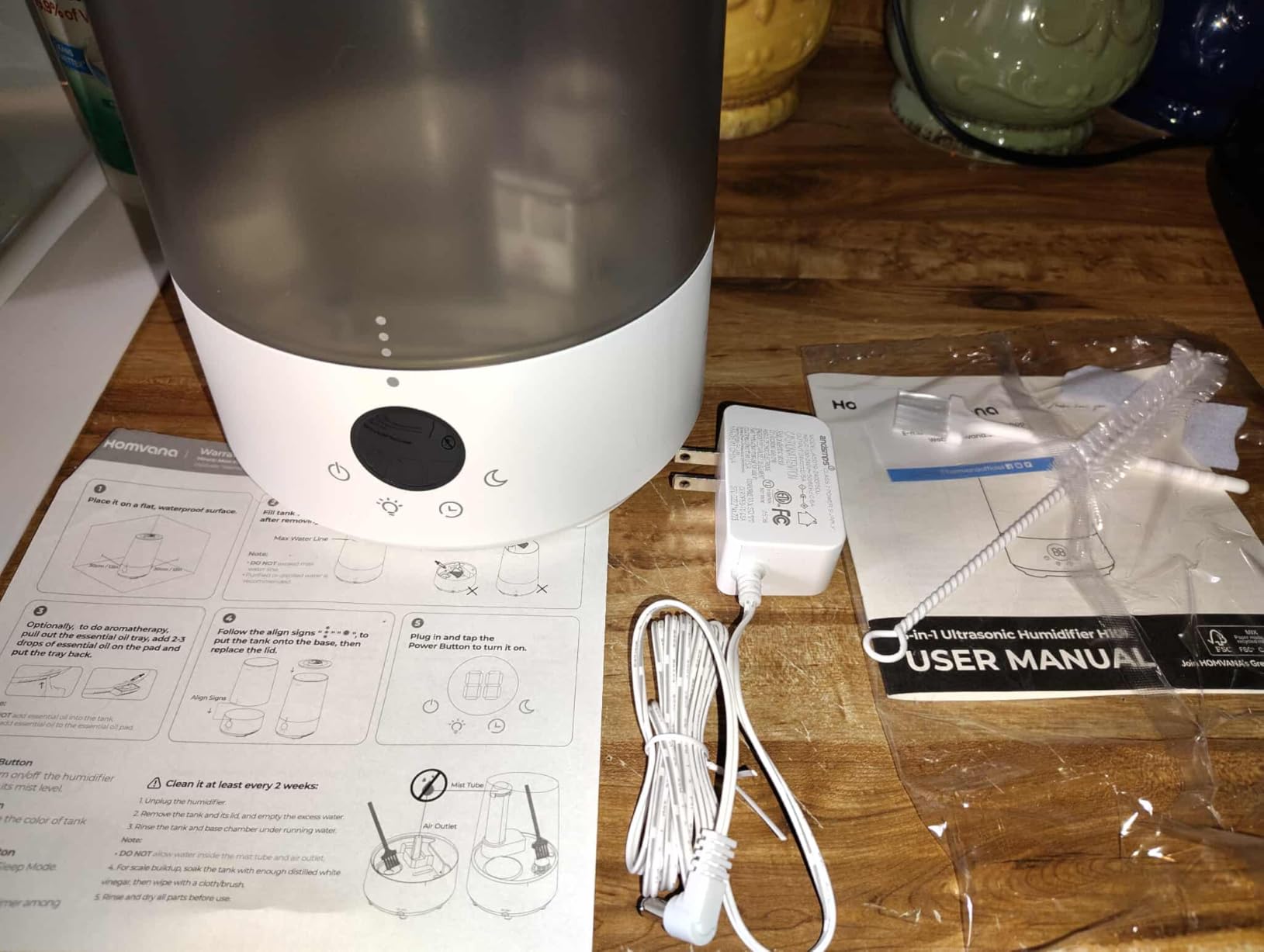 Homvana Humidifiers for Bedroom Home, 3.6 L Cool Mist Top-Fill 34H Super Long Time, Quiet 23dB, Baby Humidifier, Oil Diffuser for Large Room, Plants, Nursery, Office BPA FREE, 7 Color Light Ultrasonic - Customer Photo 3