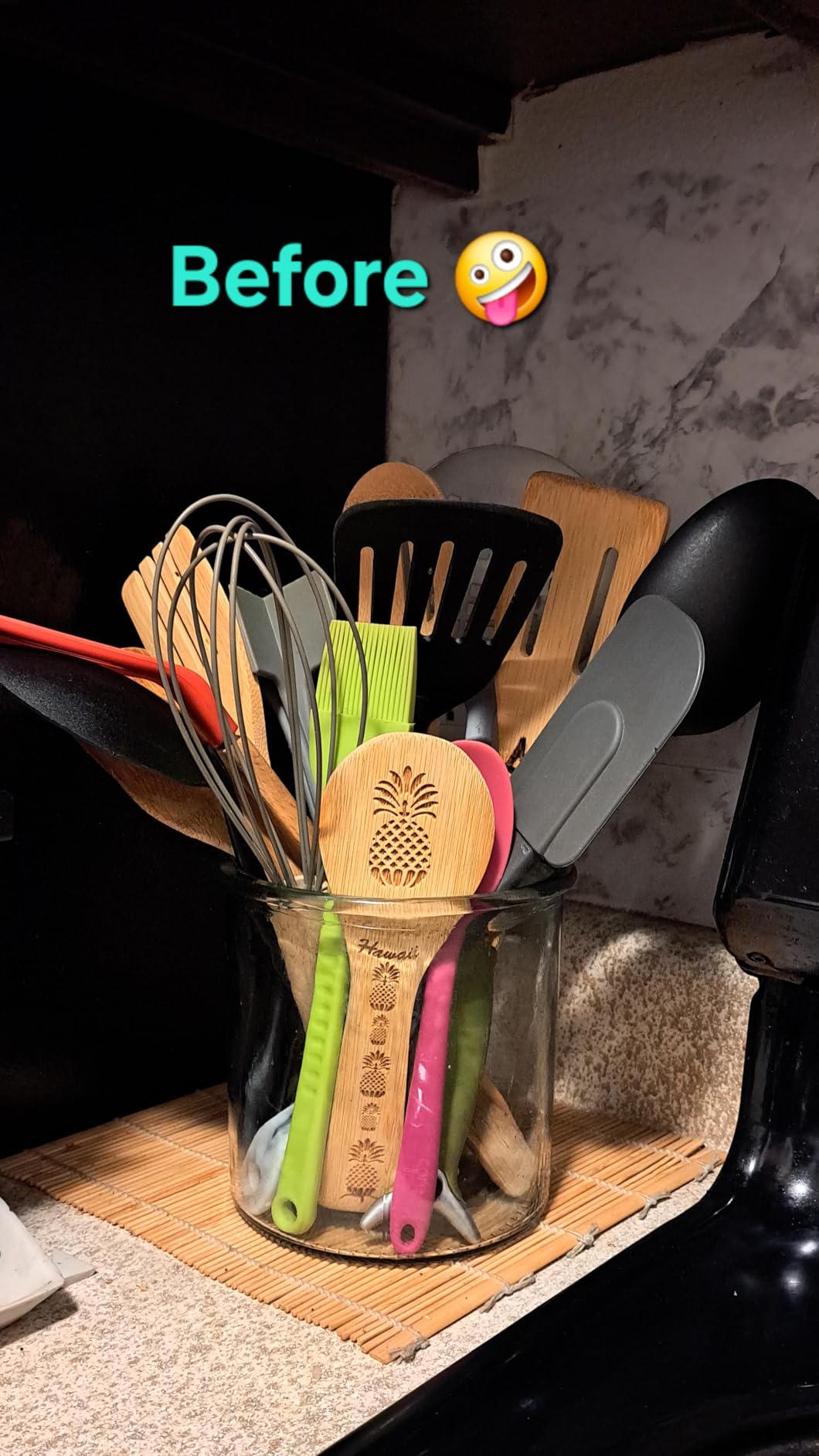 9 Piece Natural Teak Wooden Kitchen Utensil Set with Spoon Rest - Comfort Grip Cooking Spoons and Utensils Holder - Customer Photo 1