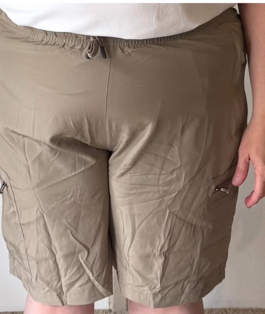 Women's Lightweight Hiking Cargo Shorts Quick Dry Athletic Shorts for Camping Travel Golf with Zipper Pockets Water Resistant - Customer Photo 2