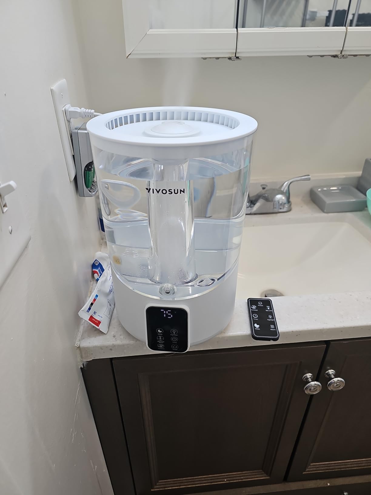 VIVOSUN 6L 2-in-1 Cool & Warm Mist Ultrasonic Humidifier with Essential Oil Box & Remote Control for Bedrooms, Offices, Plants, Dryness, and Skincare - Customer Photo 5