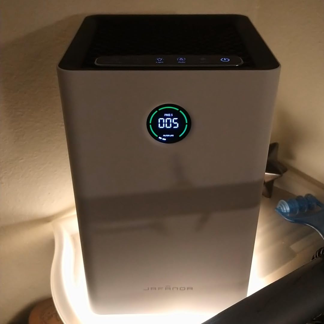 Jafända Air Purifiers for Home Large Room Up To 1190ft², True HEPA 13 Filter, Activated Carbon Remove 99.97% Dust Smoke Odor Pollen Pets Hair Dander Allergies, Quiet Sleep Mode 23dB, Night Light - Customer Photo 1