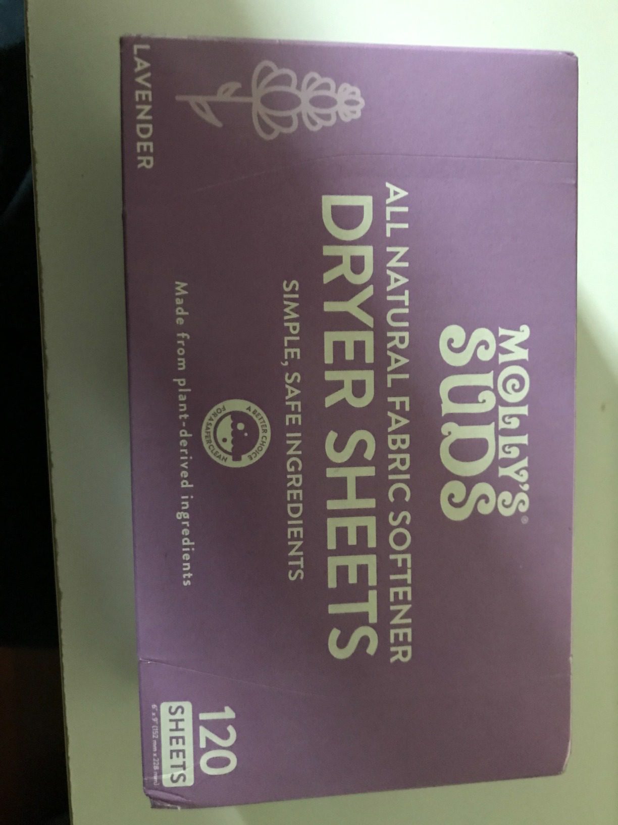 Molly's Suds Fabric Softener Dryer Sheets for Sensitive Skin | Plant-Based Static Reducer, Plastic-Free Packaging | Peppermint (120 Sheets) - Customer Photo 5