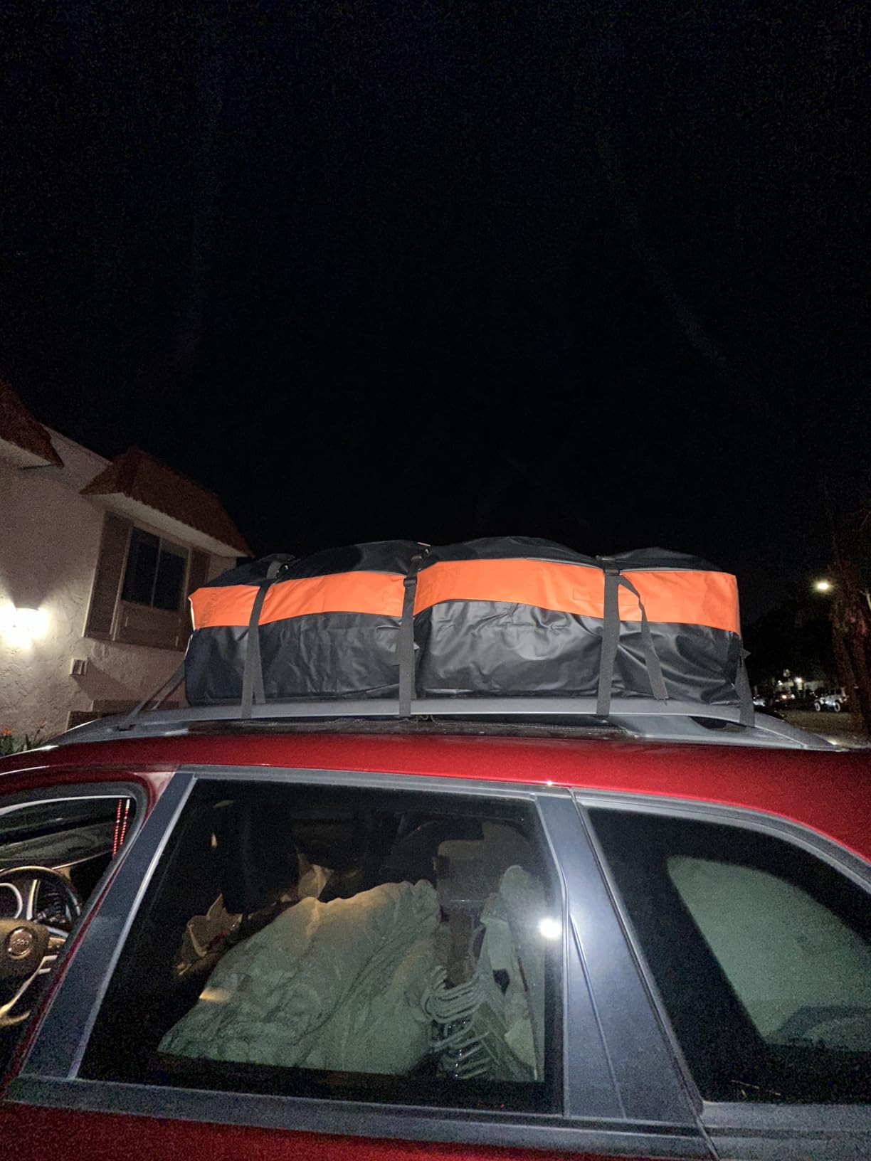 FIVKLEMNZ 21 Cubic Car Rooftop Cargo Carrier Roof Bag Waterproof for All Top of Vehicle with/Without Rack Includes Topper Anti-Slip Mat + Reinforced Straps + 6 Door Hooks + Luggage Lock - Customer Photo 1