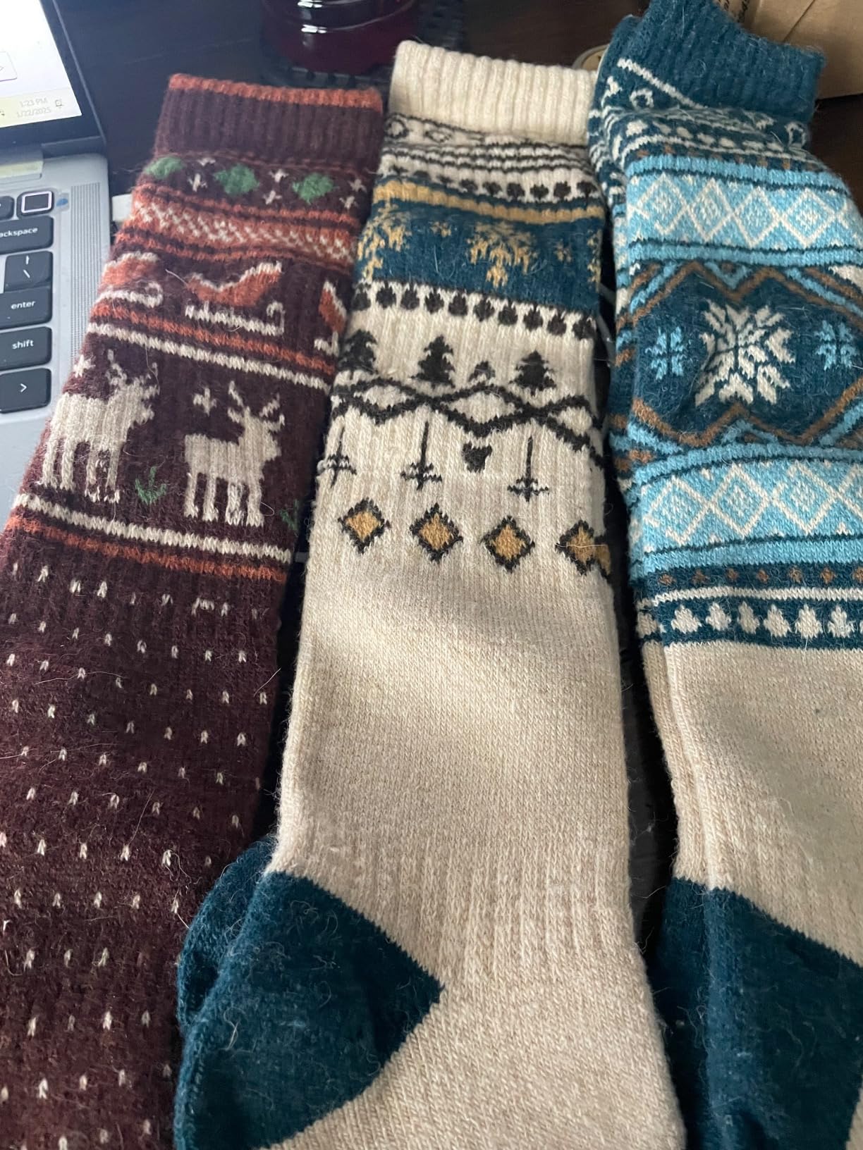 3 Pairs Merino Wool Ski Socks for Womens Mens Thermal Winter Warm Thick Knee High Socks for Skiing Snowboarding - Customer Photo 1