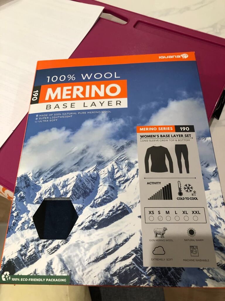 Iguana Womens 100% Merino Wool Base Layer Sets for Ski Lightweight Thermal Underwear Customer Review Iguana Womens 100% Merino Wool Base Layer Sets for Ski Lightweight Thermal Underwear - Customer Photo 4