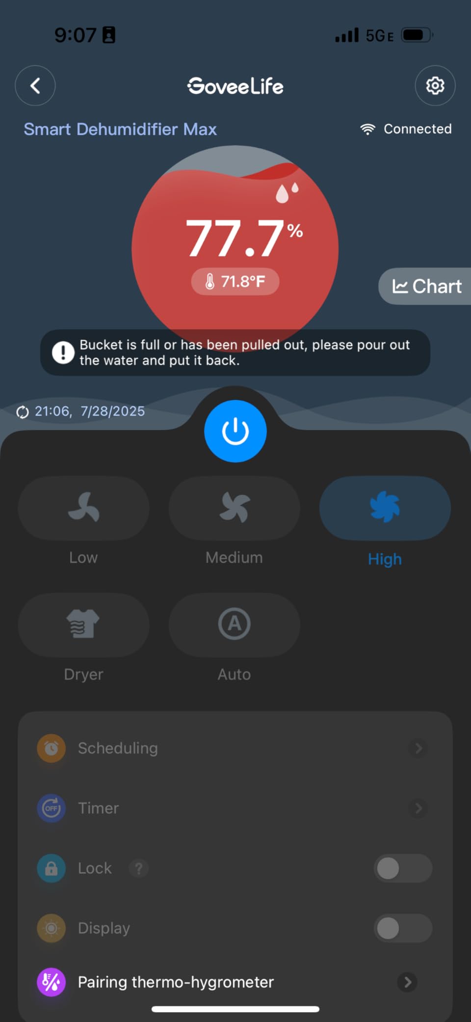 GoveeLife Dehumidifier for Home 4,500 Sq.Ft, 50 to 137 Pint Smart Auto Humidity Control, Drain Hose, 2.0Gal Bucket, Compressor Dehumidifiers for Basement with Auto Shut Off, Bathroom, Bedroom, Garage - Customer Photo 4