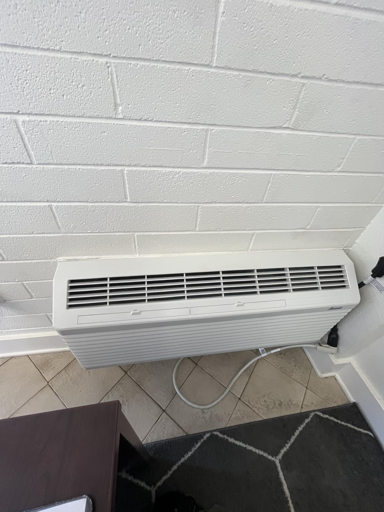 AMANA K-Series PTAC 12,000 BTU Air Conditioner Heat Pump with 3.5 kW Heater, 20 Amp plug, White - PTH123K35AXXX - A/C Unit Only - Customer Photo 2