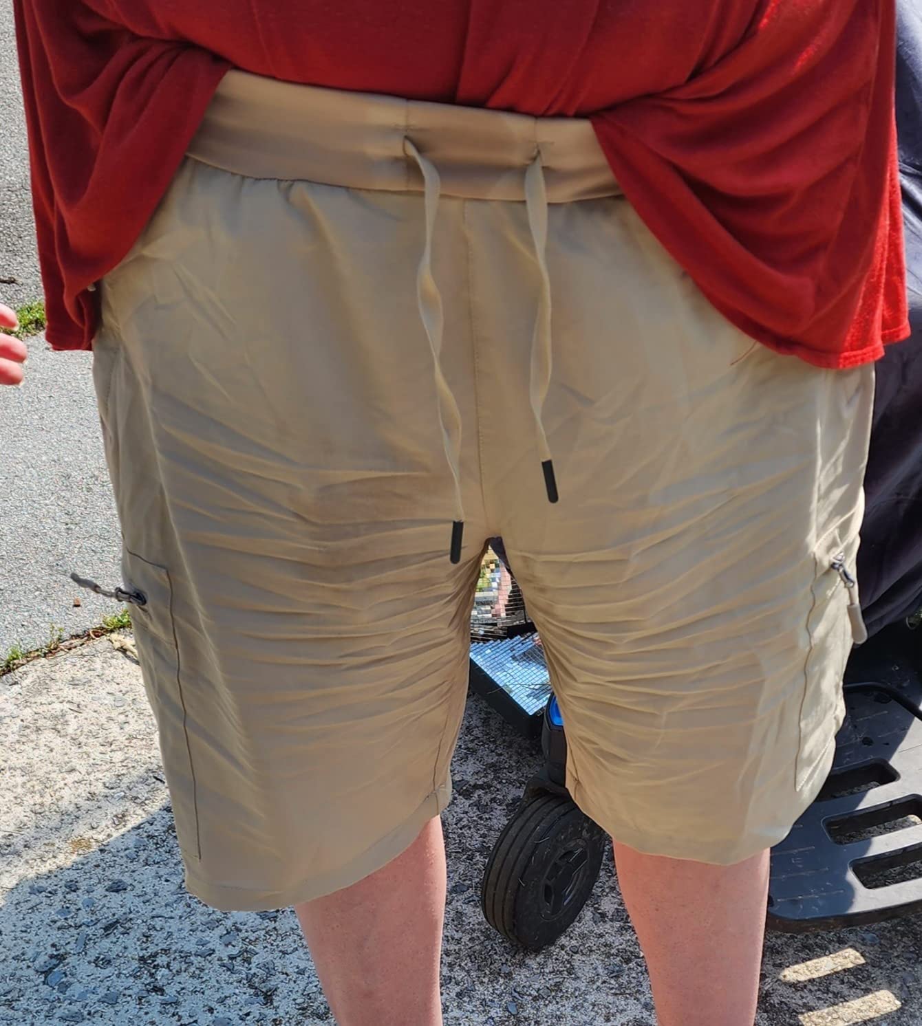 Ksmien Women's Hiking Cargo Shorts Quick Dry Lightweight Summer Shorts with Zipper Pockets for Travel Golf Camping - Customer Photo 1