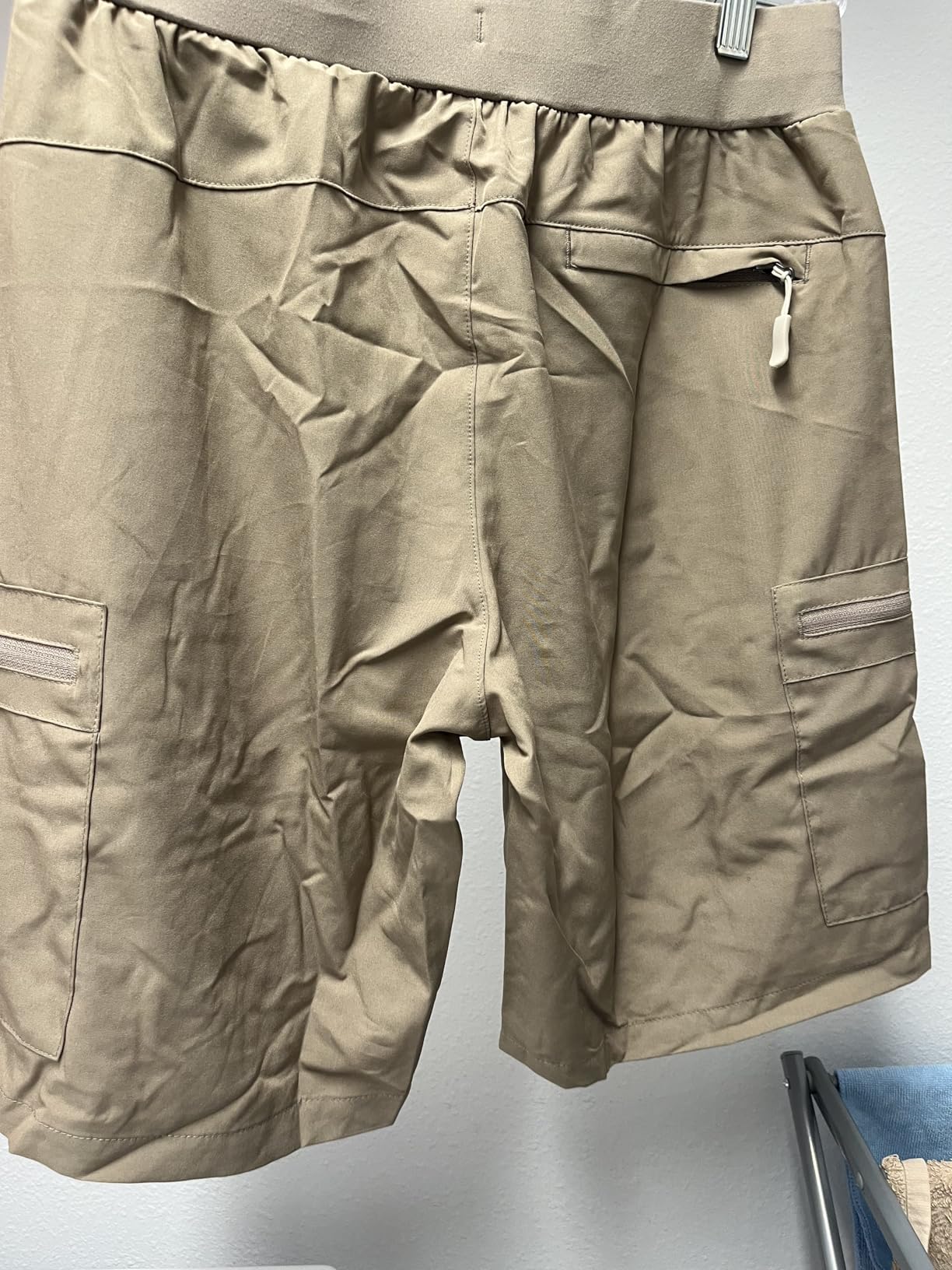 Ksmien Women's Hiking Cargo Shorts Quick Dry Lightweight Summer Shorts with Zipper Pockets for Travel Golf Camping - Customer Photo 3