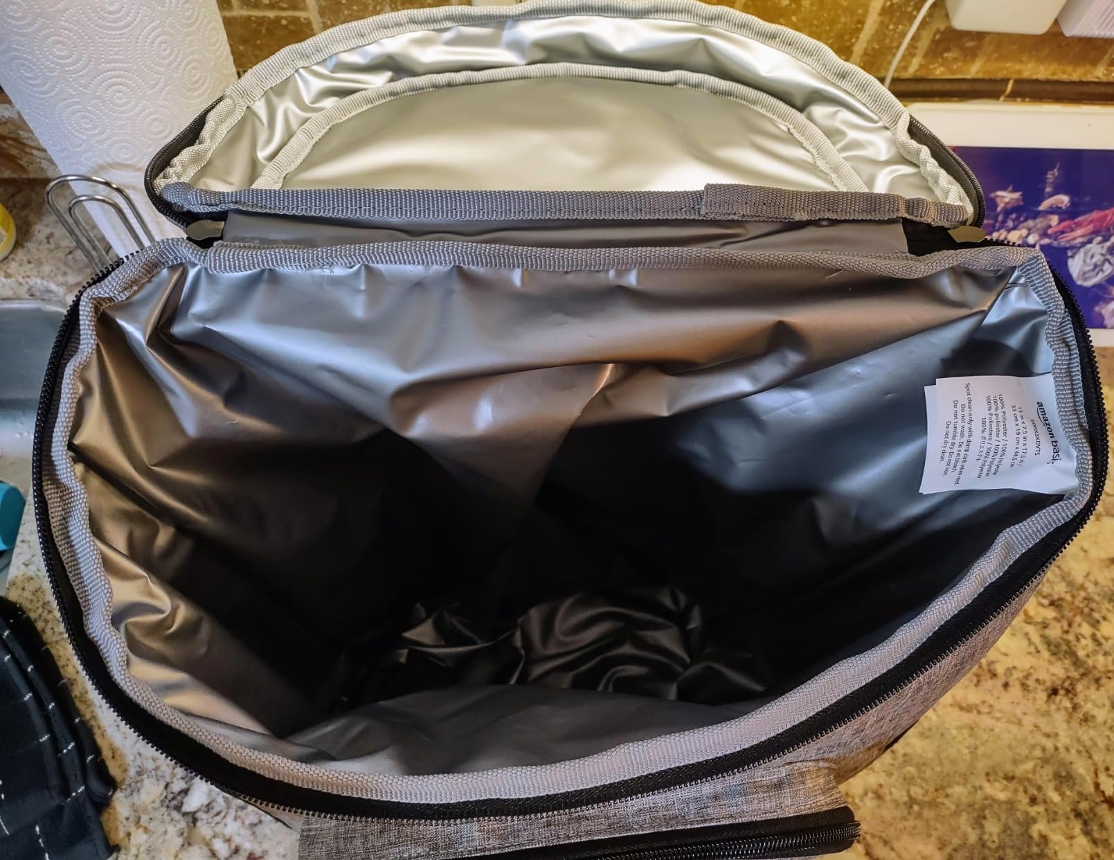 Amazon Basics Insulated Cooler Backpack, 30 Can Capacity, Leak-Proof Design, Gray - Customer Photo 1