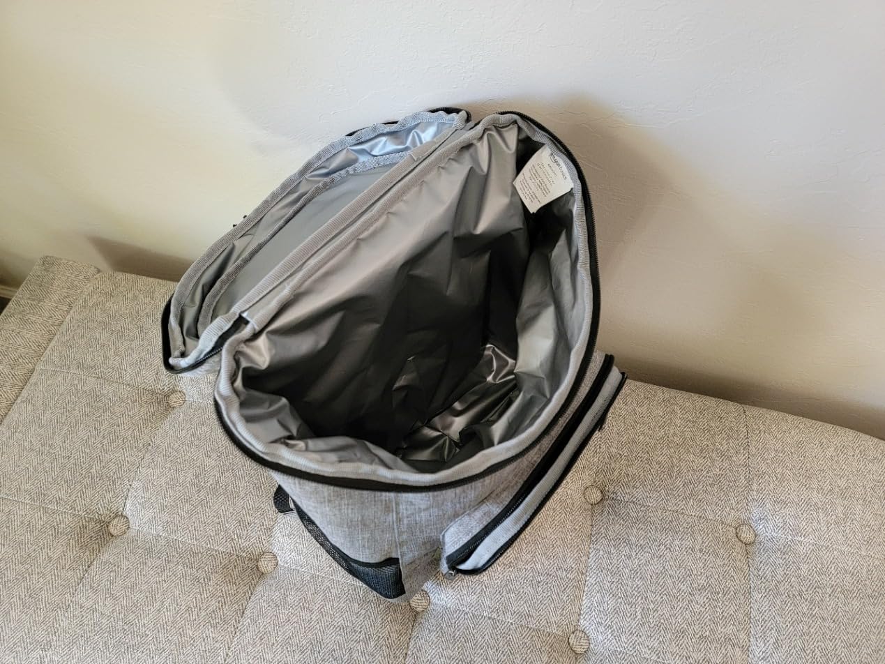 Amazon Basics Insulated Cooler Backpack, 30 Can Capacity, Leak-Proof Design, Gray - Customer Photo 3