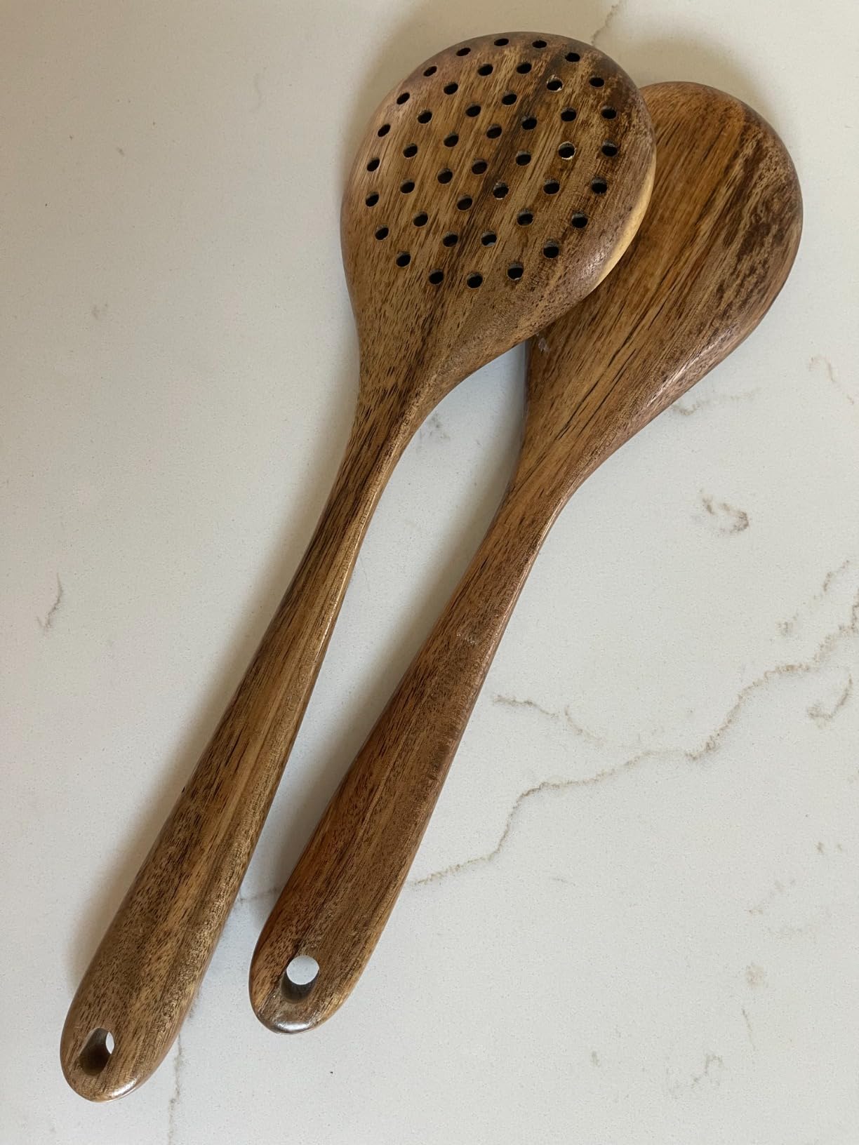 TANAAB Kitchen Wooden Spoons Utensils Set for Cooking, 5 Piece Acacia Wood Spoon Cooking Utensils Apartment Essentials Wooden Turner Spoon Spatula Kitchen Set for Nonstick Cookware (5-pieces-set) - Customer Photo 3