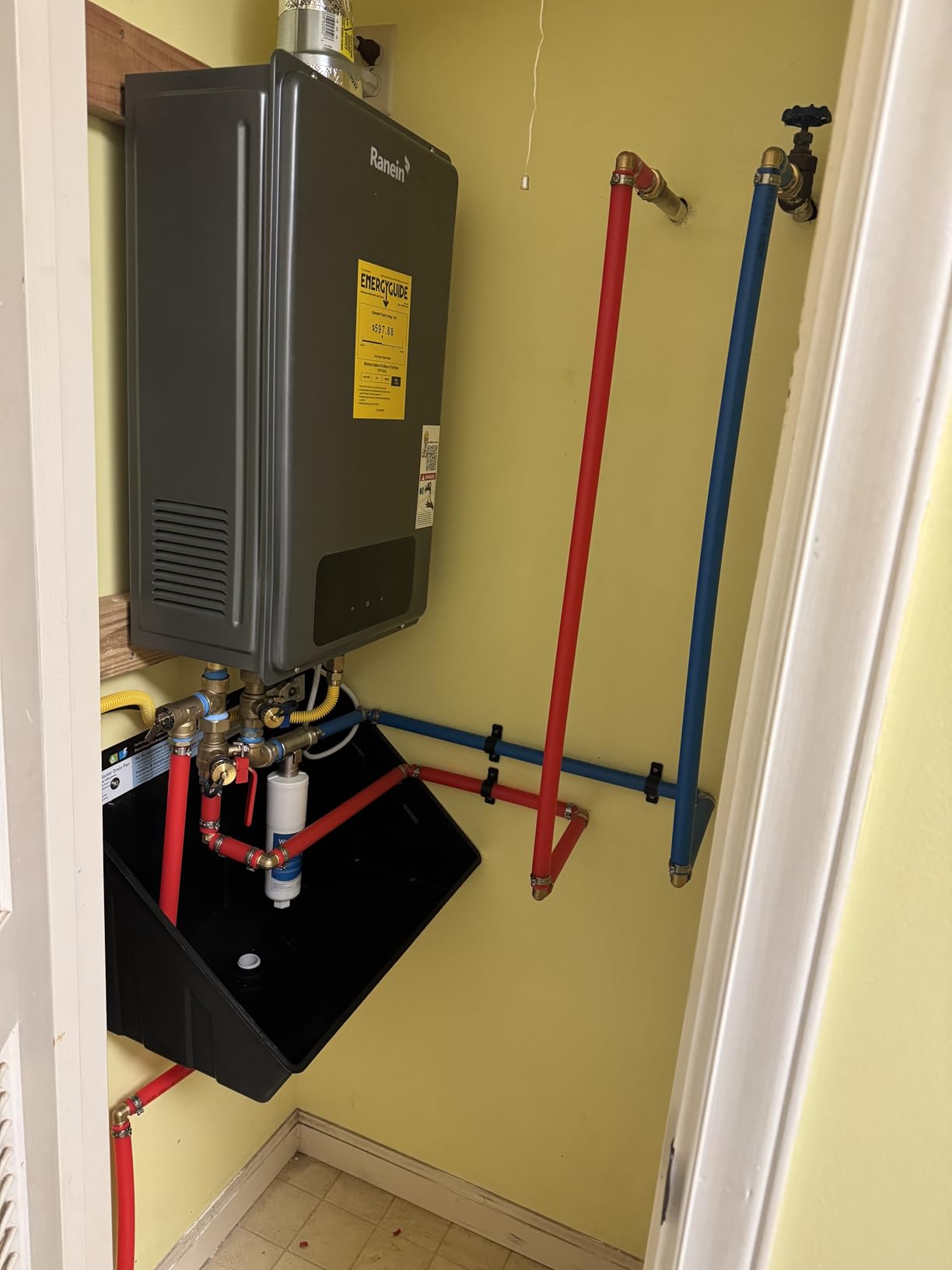 Natural Gas Tankless Water Heater with Vent Pipe, Indoor Max 4.3 GPM, 100,000 BTU Instant Hot Water Heater - Customer Photo 1