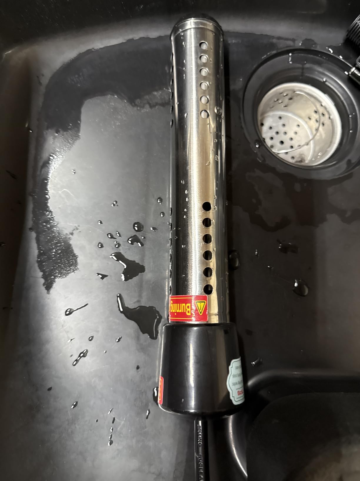 Immersion Water Heater Electric, 2000W Portable Hot Water Heater with 304 S S Guard & LCD Thermometer, Submersible Water Heater Heats up 5 Gallons of Water in Minutes for Bucket Bathtub Small Pool - Customer Photo 1