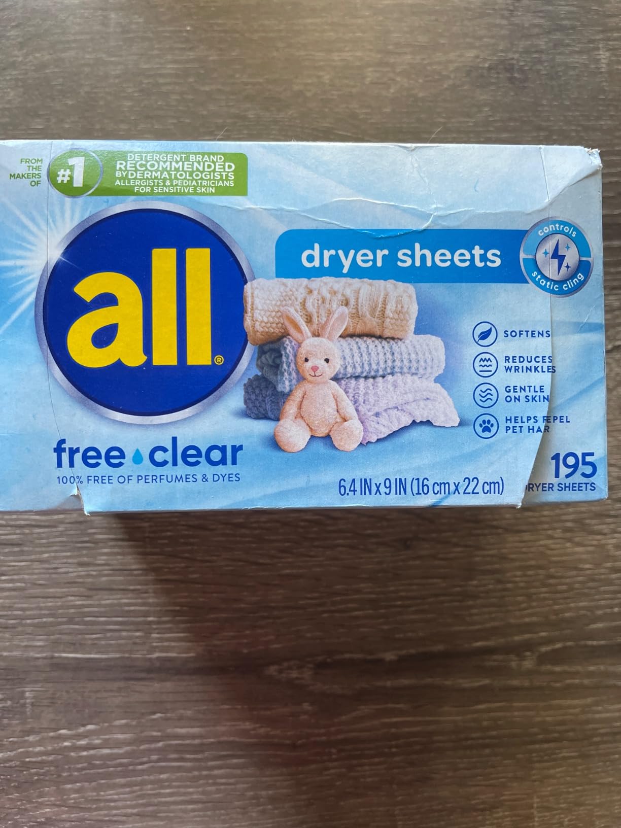 all Fabric Softener Dryer Sheets for Sensitive Skin, Free Clear, 195 Count - Customer Photo 1