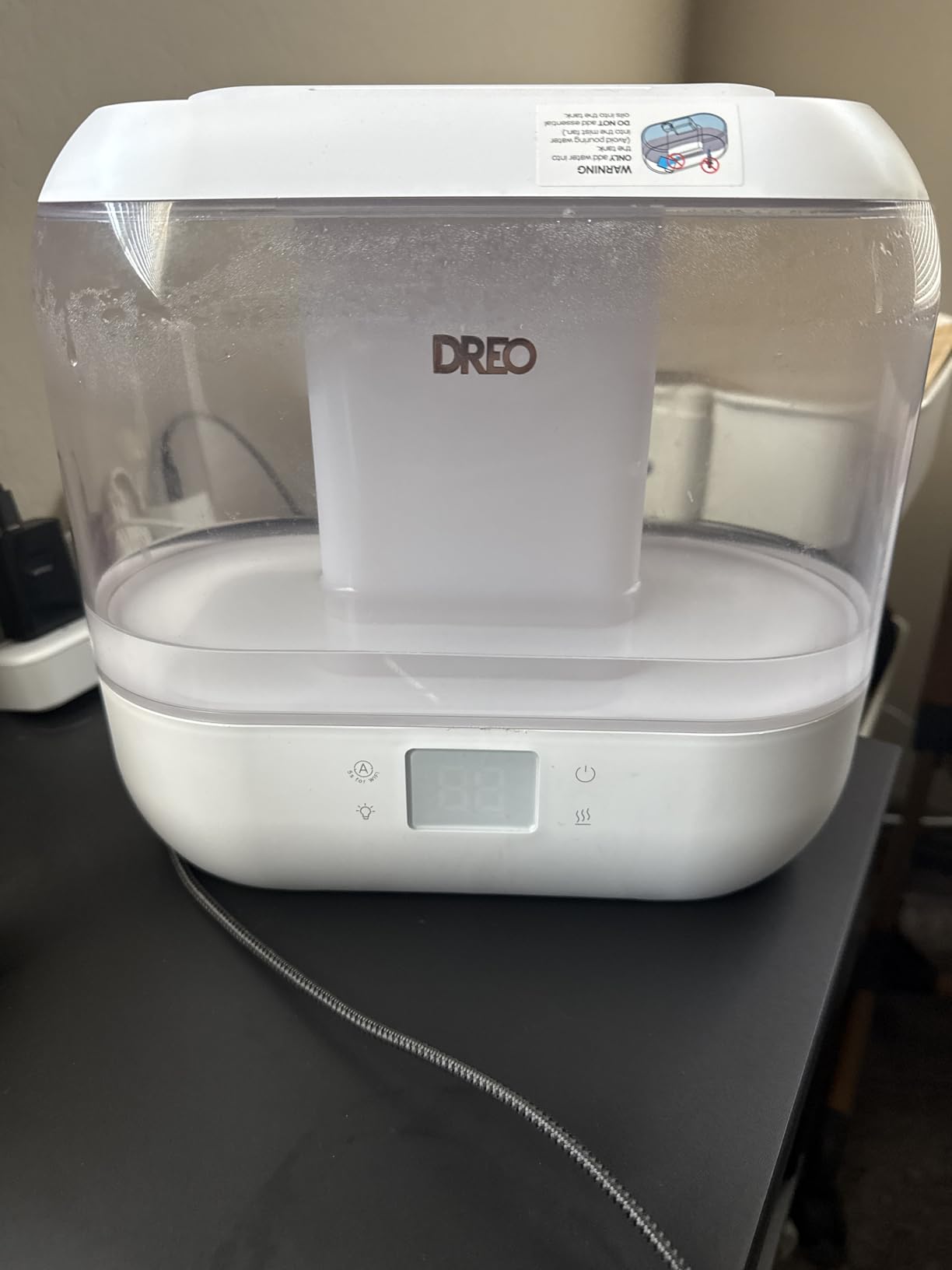 Dreo Smart Humidifiers for Bedroom, Top Fill 4L Supersized Humidifier Large Room with 28 dB, 36H Runtime, Touch/APP/Voice Control, Nightlight, Cool Mist Humidifiers for Baby, Plants, Indoor, Black - Customer Photo 1