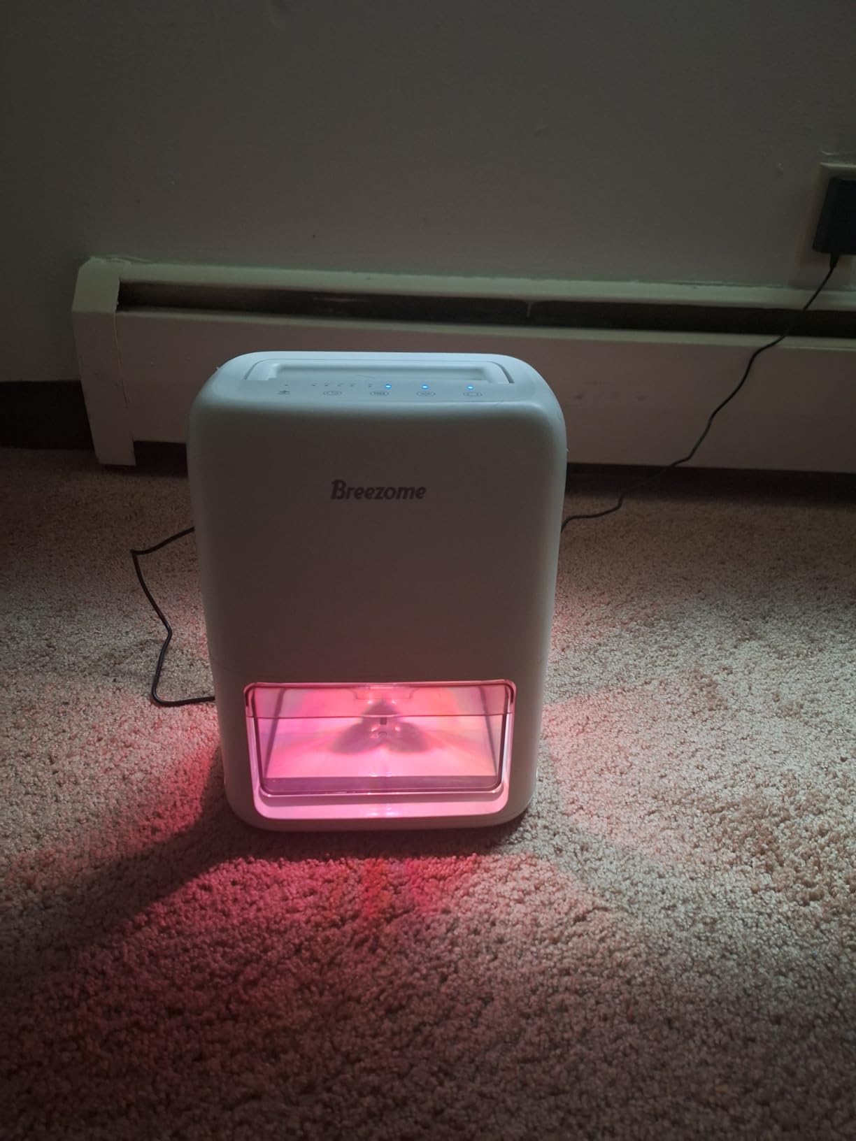 BREEZOME 60 OZ Dehumidifiers for Home, Dual-Semiconductor Quiet Dehumidifier with Timer Sleep Mode Auto-Off 7 Colors Light Portable Small Dehumidifiers for Bathroom, Cloakroom, RV - Customer Photo 1