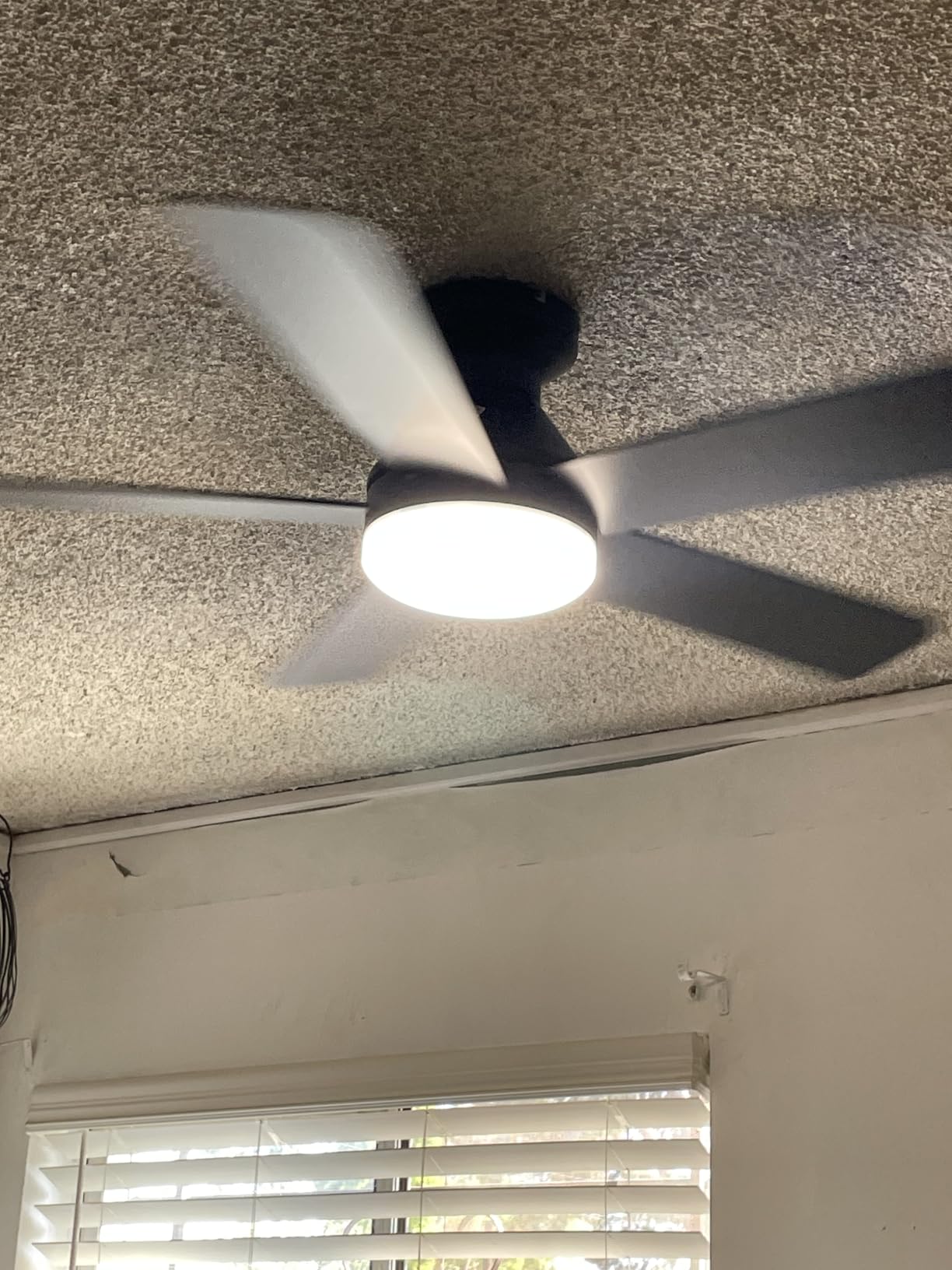 addlon Ceiling Fans with Lights, 42 Inch Low Profile Ceiling Fan with Light and Remote Control, Flush Mount, Reversible, 3CCT, Dimmable, Quiet, Black Small Ceiling Fan for Bedroom Indoor/Outdoor Use - Customer Photo 1