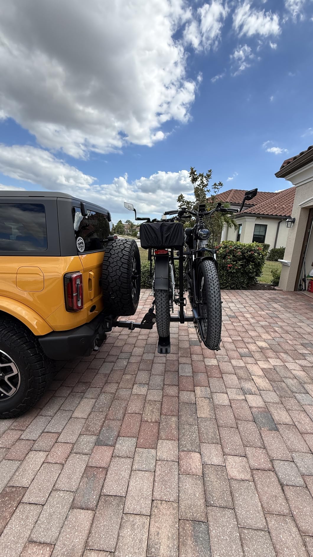 CyberRack E2 Hitch 2 EBike Rack with Ramp, 200 lbs Capacity Electric Bike Carrier Foldable Platform Mount, Up to 5-inch Fat Tire Bicycle for 2'' Receiver Cars Trucks SUVs Minivans RV, Trailer - Customer Photo 1