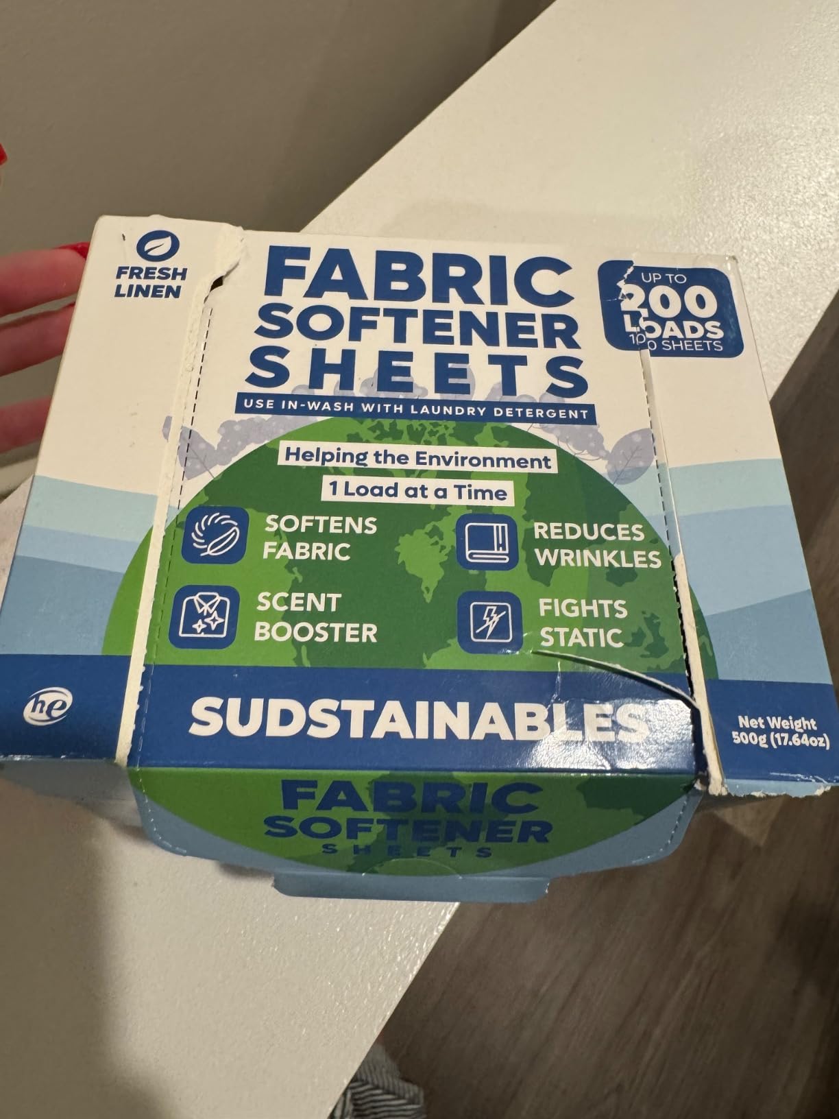 Sudstainables Fabric Softener Sheets for Washer – Laundry Softener Sheets for Washing Machines, Scented (200 loads) | Pods and Liquid Alternative - Customer Photo 2