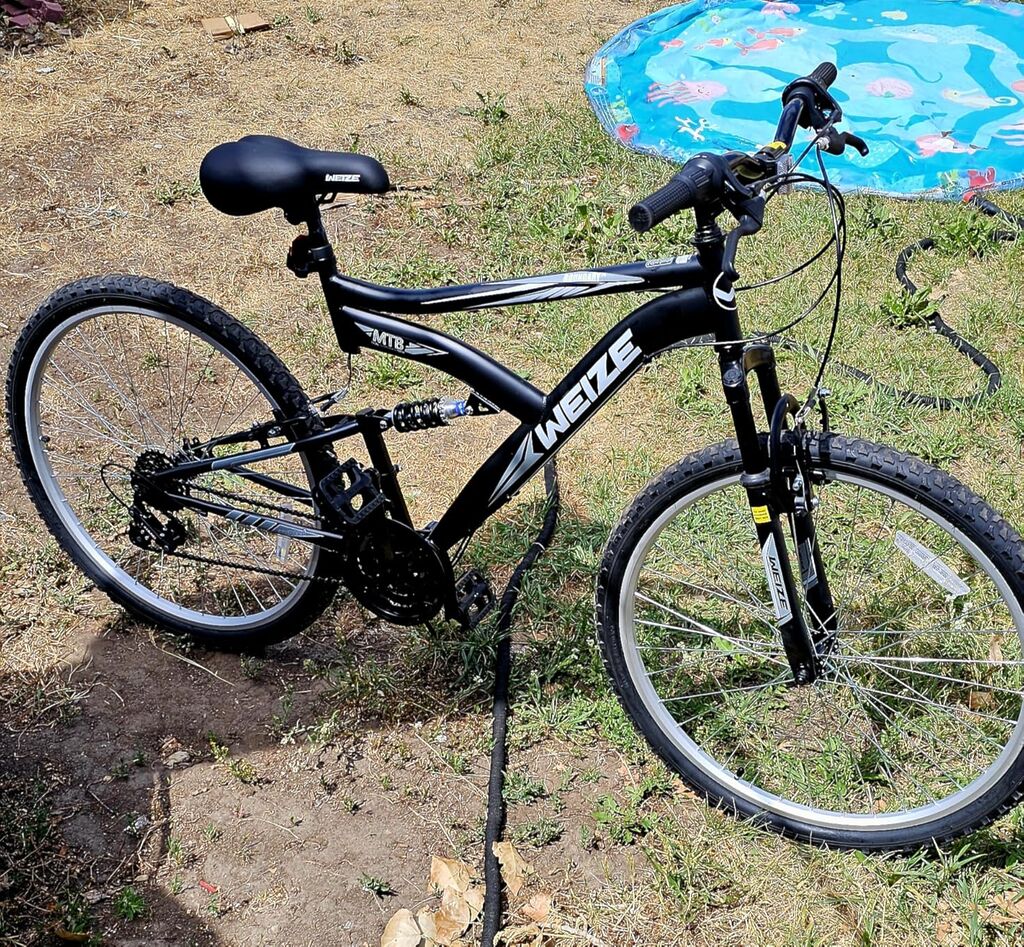 WEIZE Mountain Bike, 26/27.5 inch Outdoor Cycling Bike,18-Speed/High-Carbon Steel/Dual Full Suspension, Adjustable Ergonomic Seat for Men Women Adult, MTB Bicycle with Suspension Fork,Sleek Colors Customer Review WEIZE Mountain Bike, 26/27.5 inch Outdoor Cycling Bike,18-Speed/High-Carbon Steel/Dual Full Suspension, Adjustable Ergonomic Seat for Men Women Adult, MTB Bicycle with Suspension Fork,Sleek Colors - Customer Photo 2