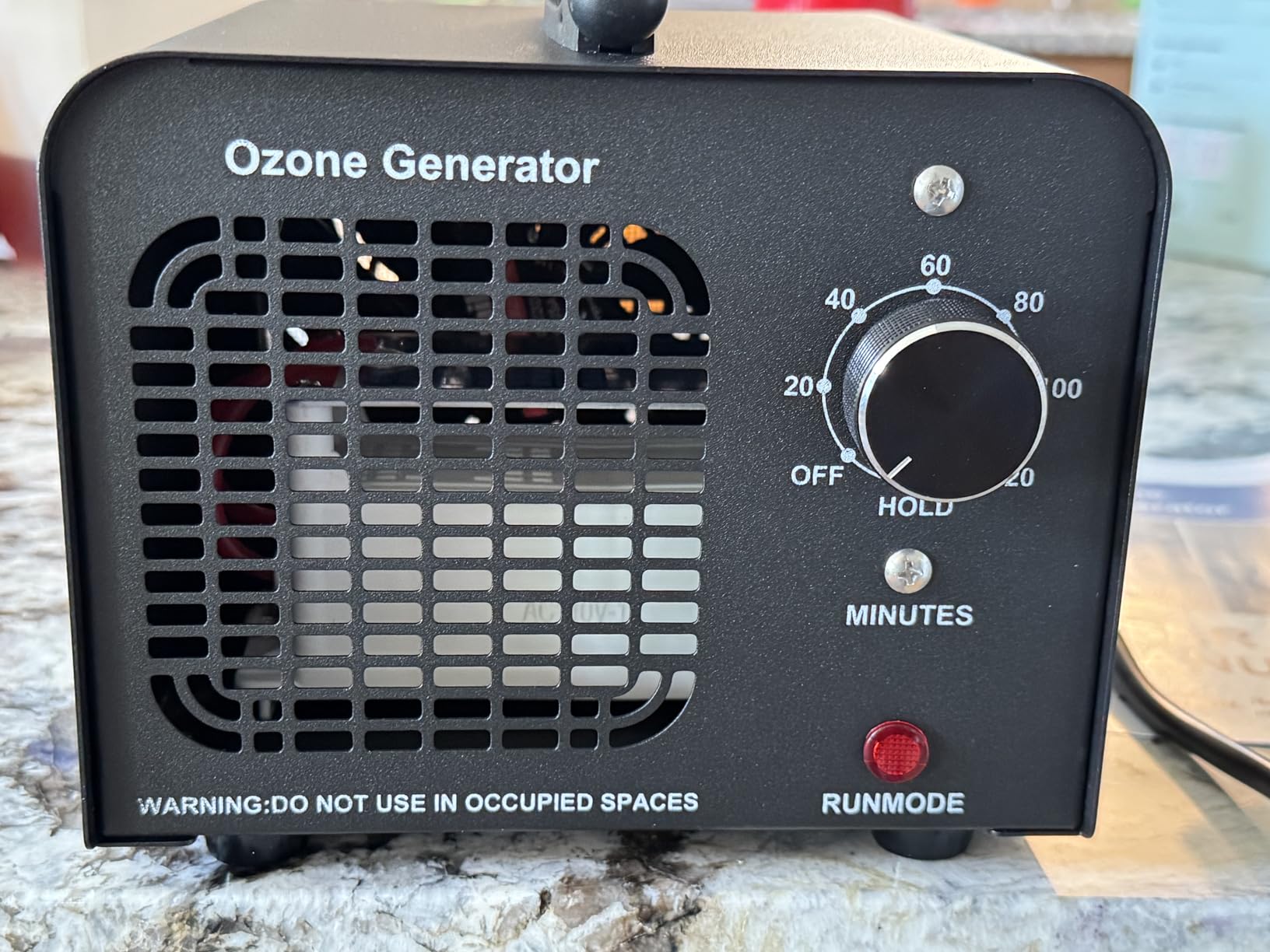 Ozone Generator 60000mg/h, Industrial/Home Ozone Machine, Odor Removal for Areas of 6,000 Square Feet, High Capacity Odor Eliminator for Car, Rooms, Smoke, Pets, O3 Air Purifier Deodorizes (Black) - Customer Photo 4