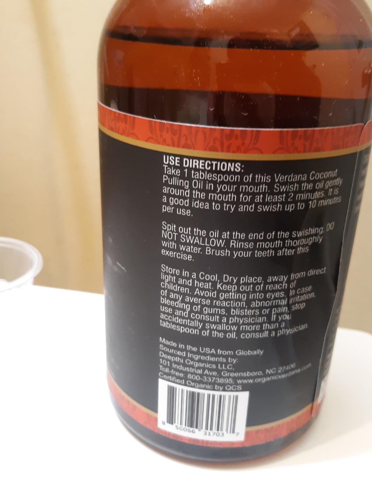 Verdana Organic Oil Pulling for Teeth & Gums – 32 oz Mint – USDA Organic Coconut Pulling Oil Rinse – Alcohol-Free, Fluoride-Free – Natural Mouthwash for Fresh Breath, Gum Health & Oral Detox - Customer Photo 2